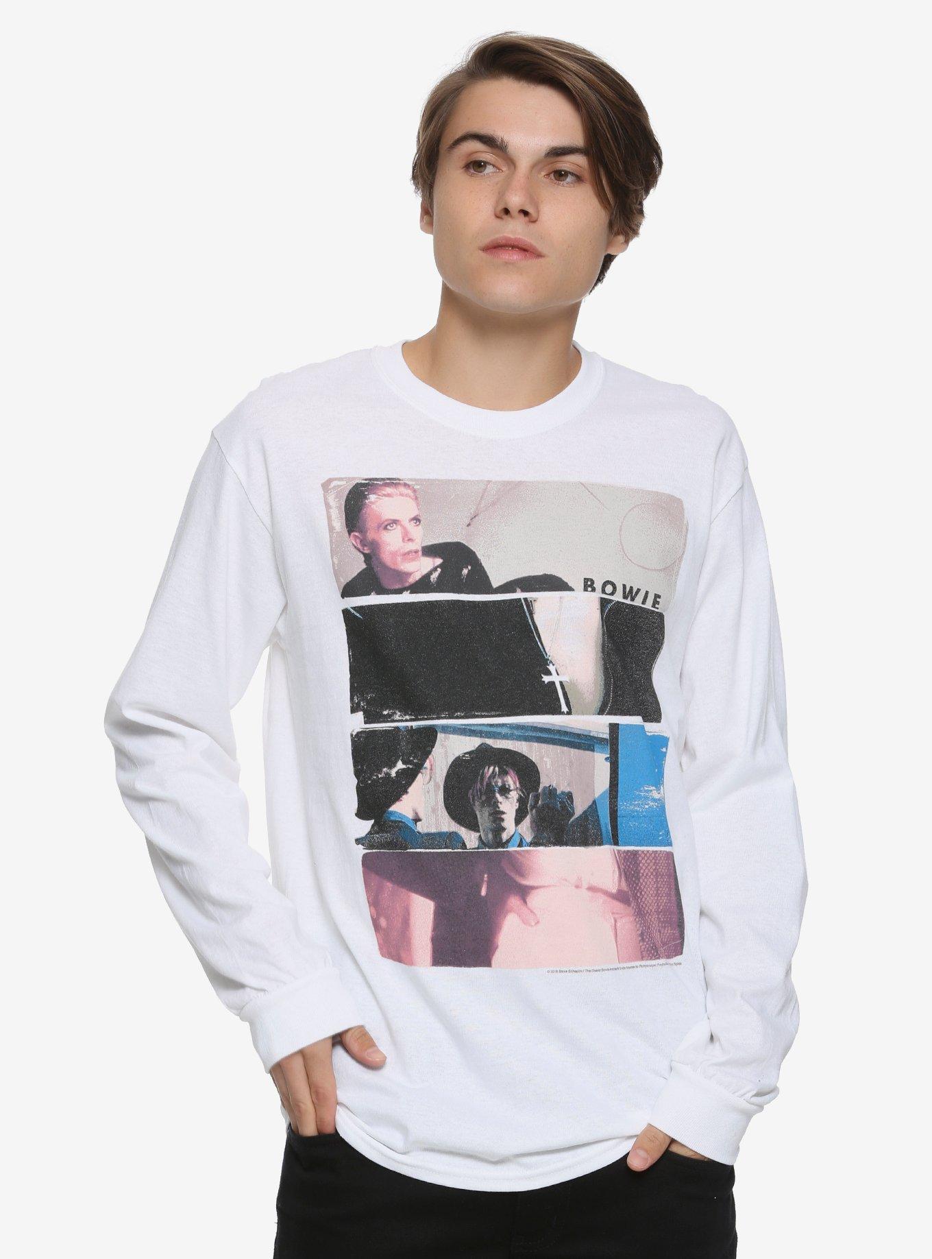 David Bowie Photo Bars Long-Sleeve T-Shirt, WHITE, hi-res