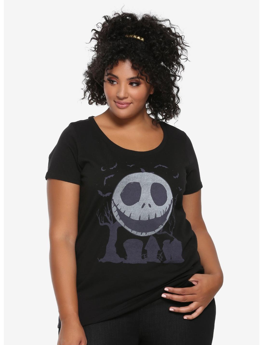 The Nightmare Before Christmas Jack Moon Graveyard Girls T-Shirt Plus ...