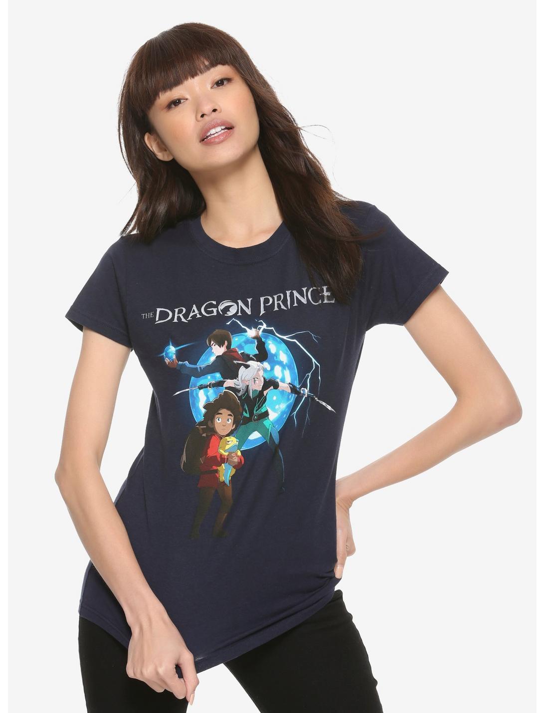 The Dragon Prince Group Pose Girls T-Shirt Hot Topic Exclusive, TIE DYE, hi-res