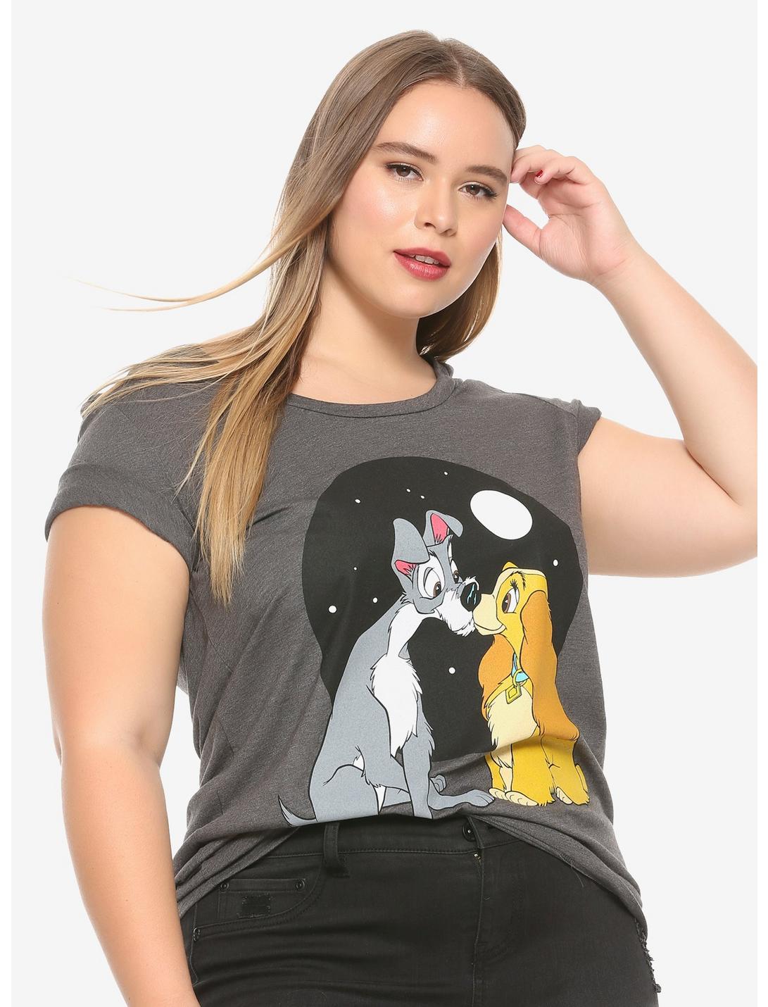 Disney Lady And The Tramp Kiss Girls T-Shirt Plus Size, MULTI, hi-res