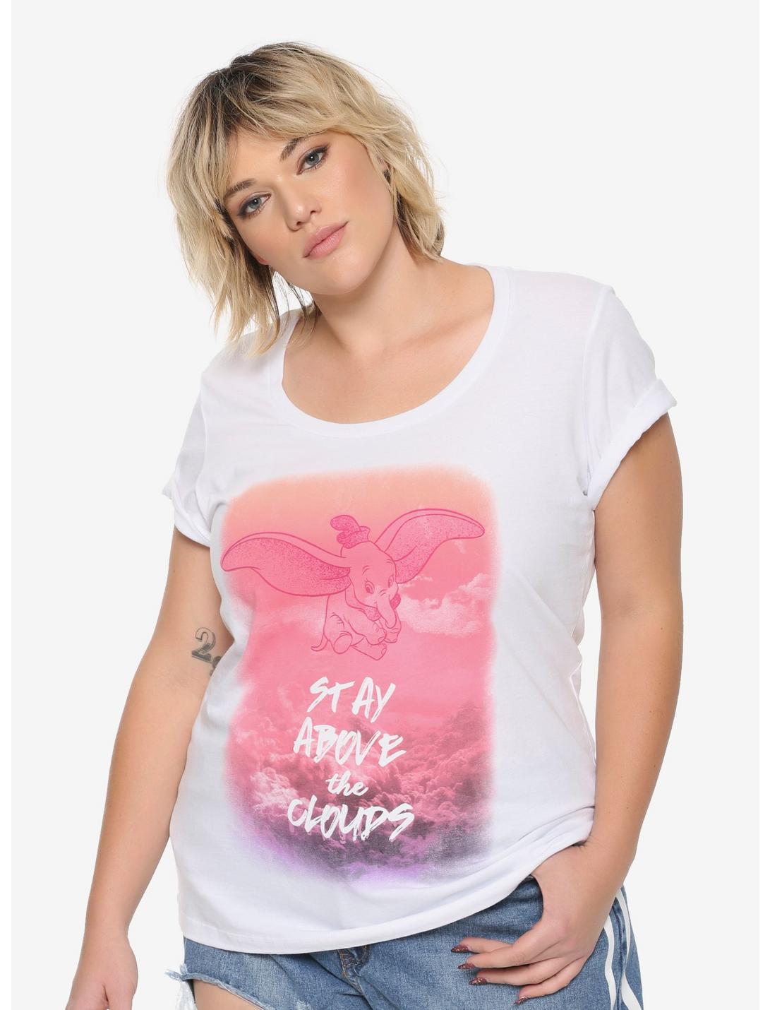 Disney Dumbo Stay Above The Clouds Girls T-Shirt Plus Size, PINK, hi-res