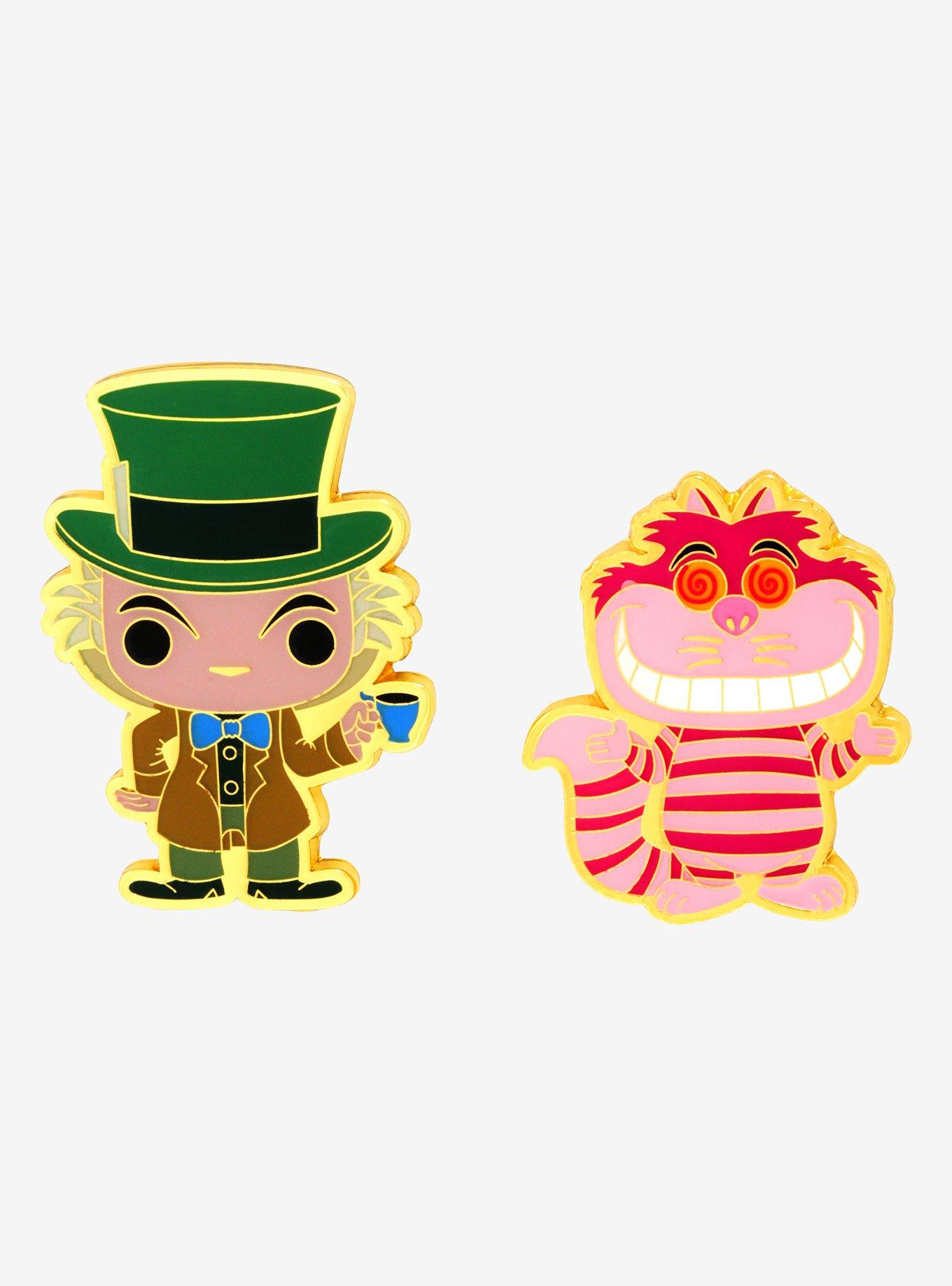 Funko Pop! Disney Alice In Wonderland Mad Hatter & Cheshire Cat Enamel Pin Set - BoxLunch Exclusive, , hi-res