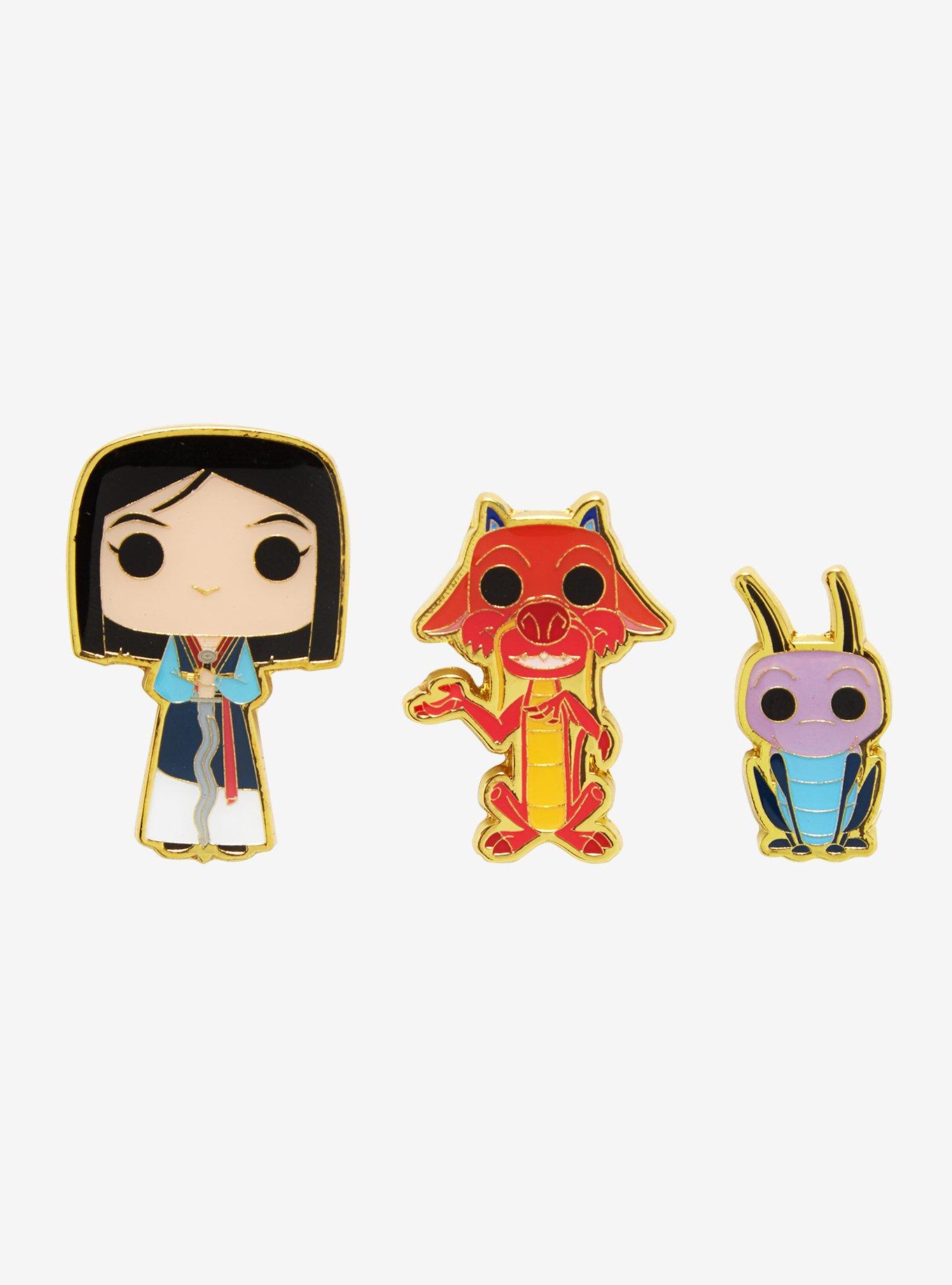 Funko Pop! Disney Mulan Mulan Mushu & Cri-Kee Enamel Pin Set - BoxLunch Exclusive, , hi-res