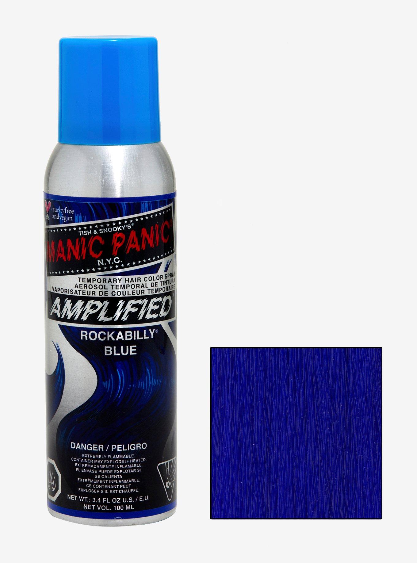 Manic Panic Amplified Color Spray Rockabilly Blue Temporary Hair Color, , hi-res