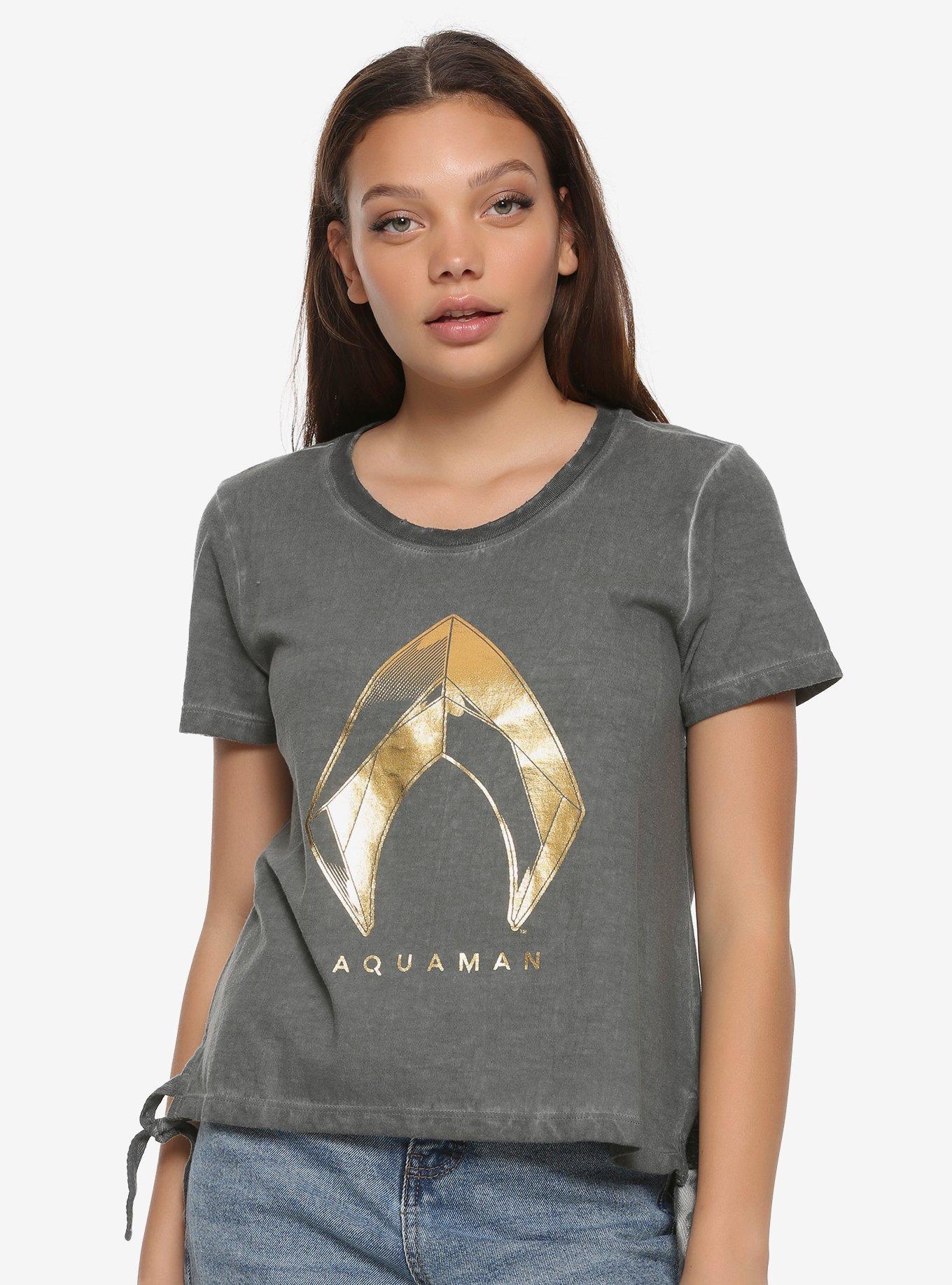 DC Comics Aquaman Atlantis Side Tie Girls T-Shirt, GOLD, hi-res
