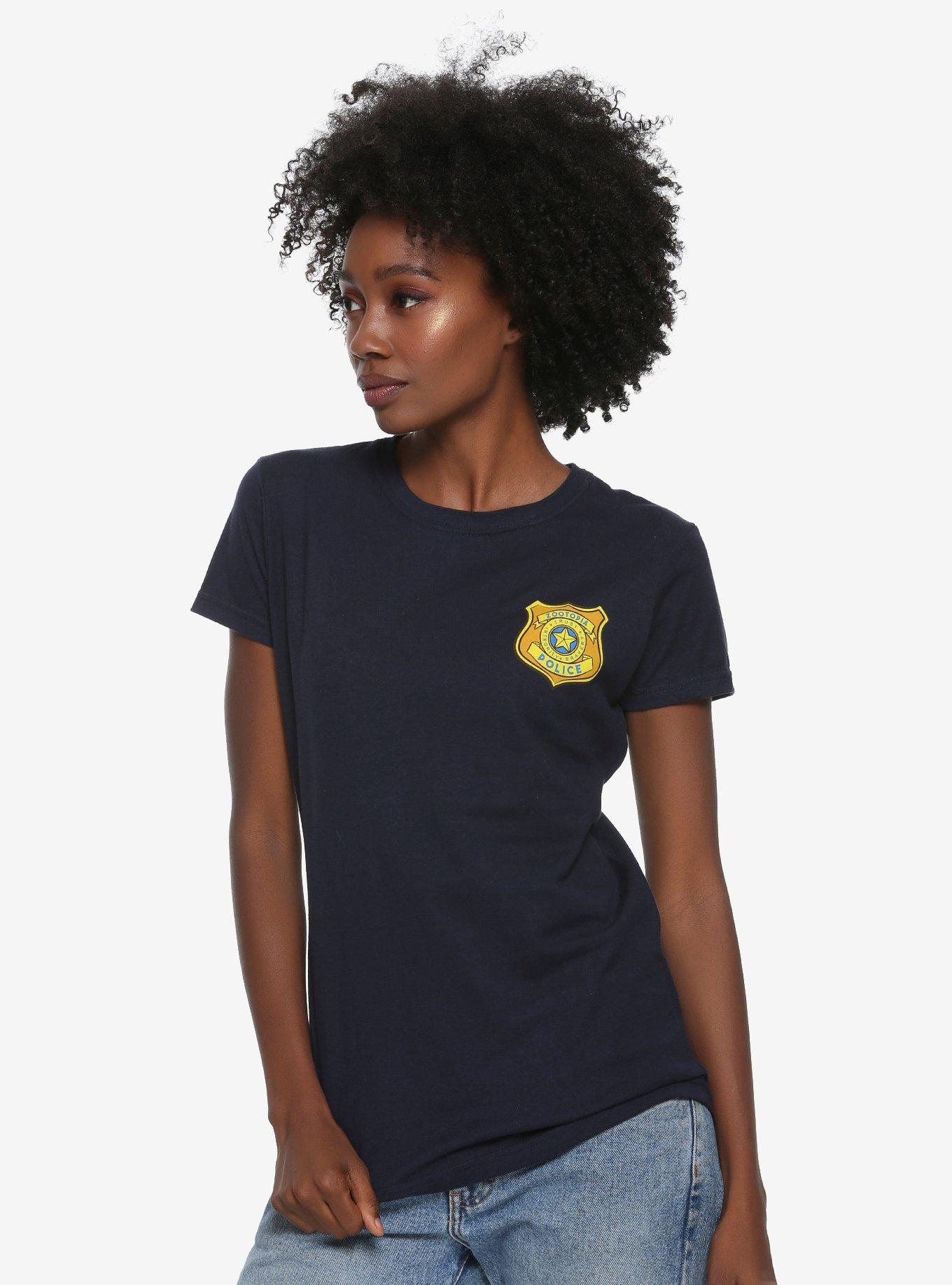 Disney Zootopia Police Badge Womens T-Shirt - BoxLunch Exclusive, BLUE, hi-res