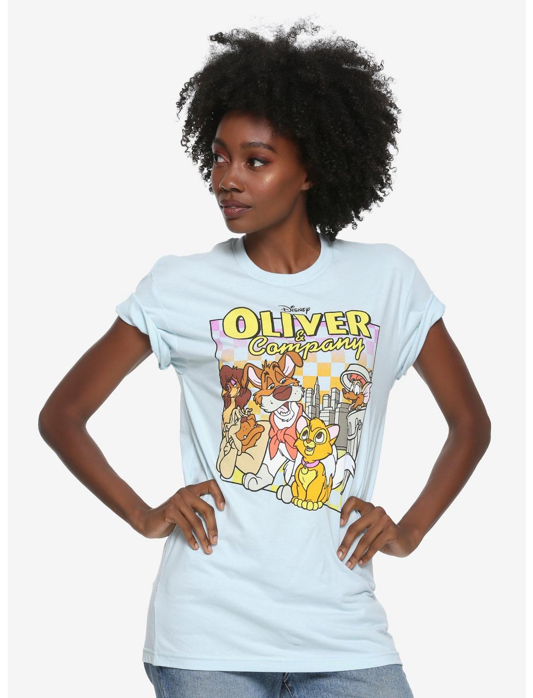 Disney Oliver & Company Womens T-Shirt - BoxLunch Exclusive, BLUE, hi-res