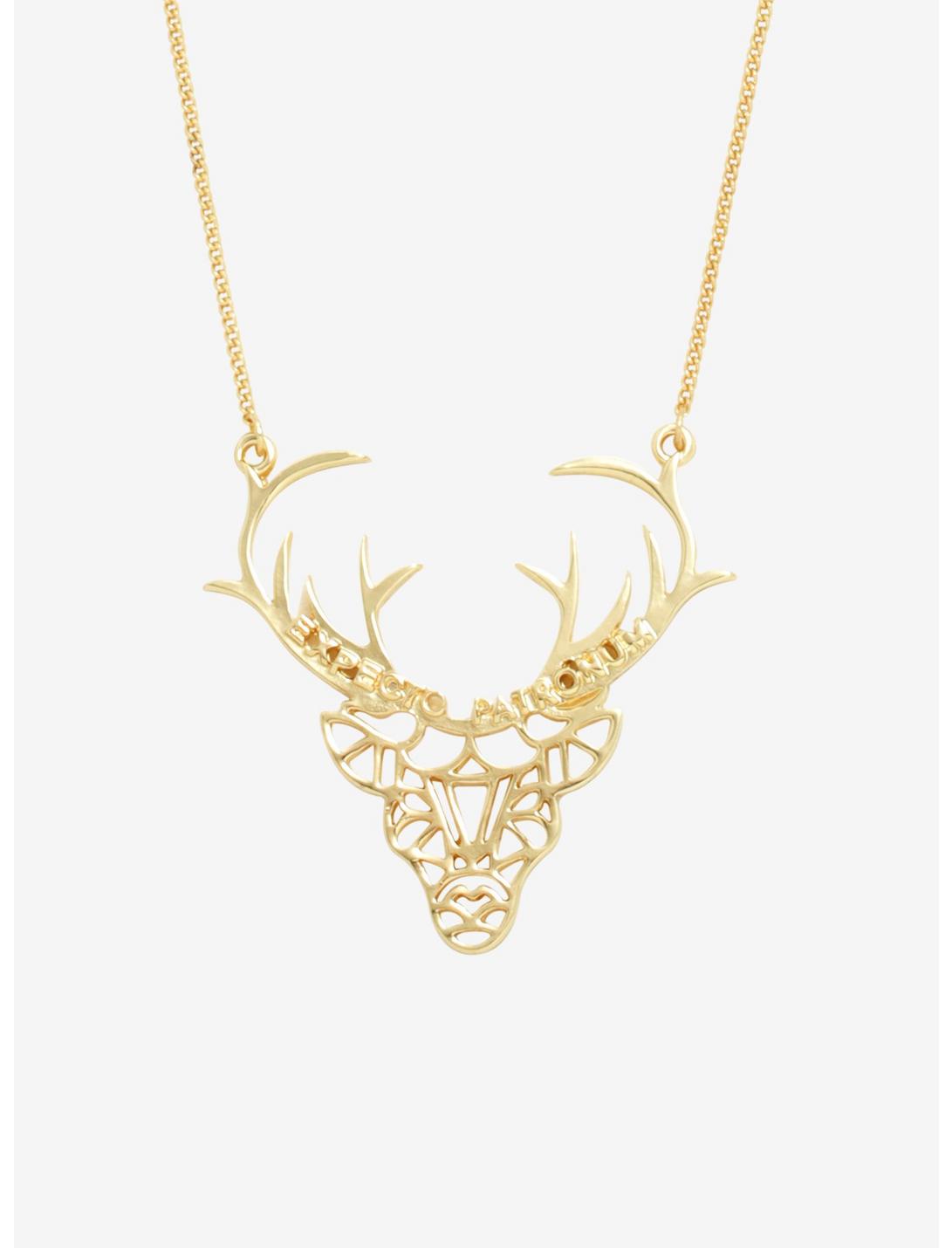Harry Potter Expecto Patronum Geometric Stag Necklace, , hi-res