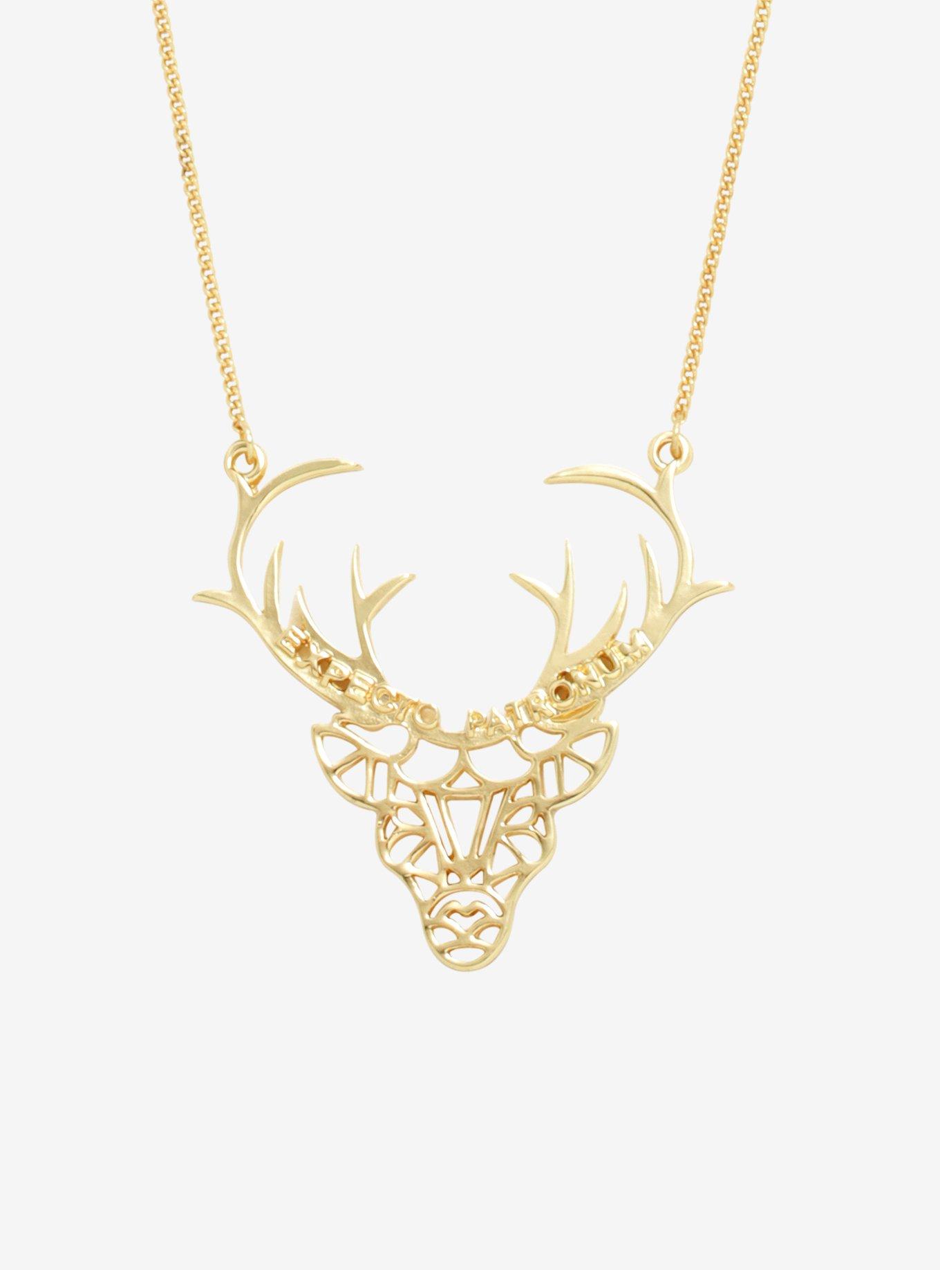 Harry Potter Expecto Patronum Geometric Stag Necklace, , hi-res