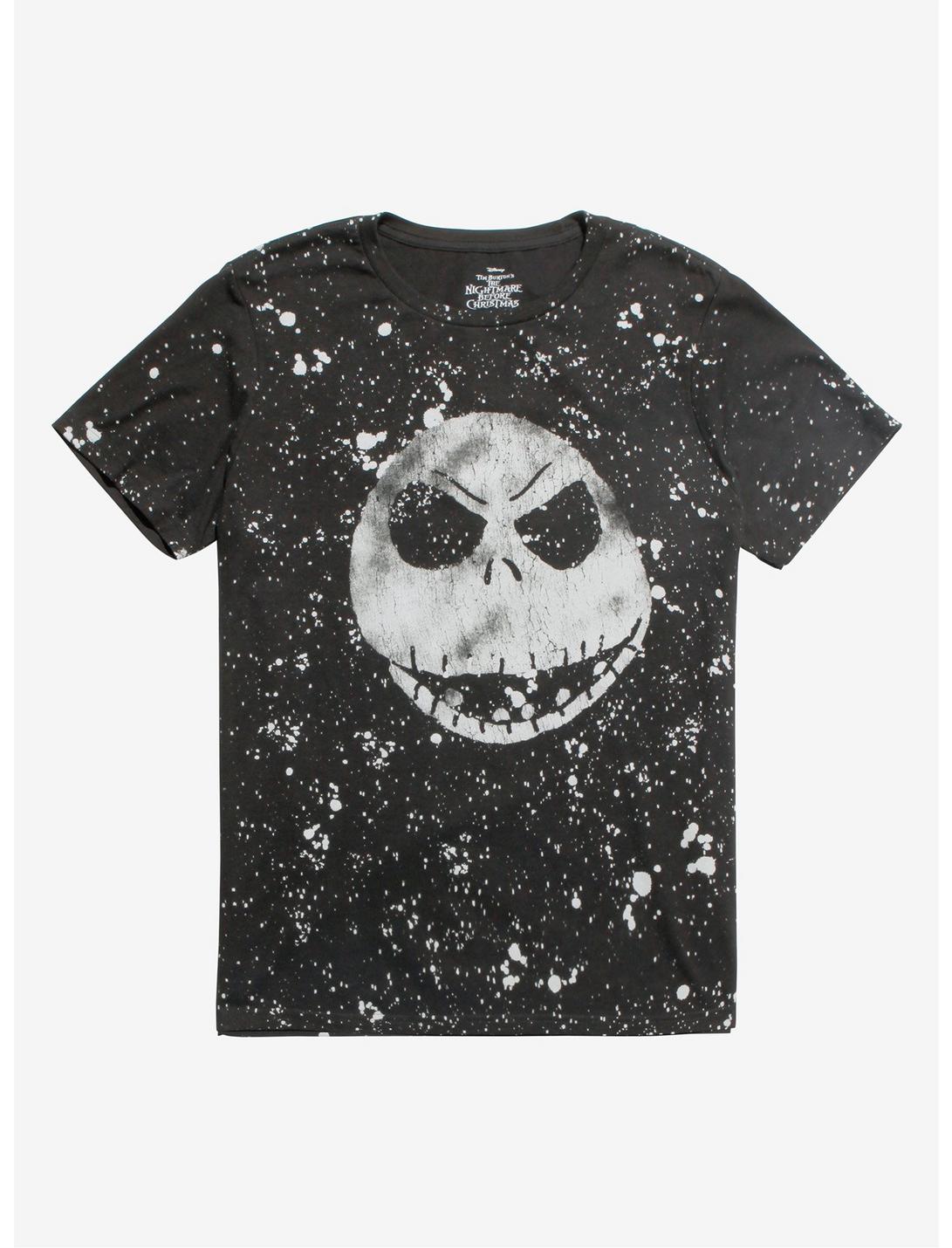 The Nightmare Before Christmas Jack Head Splatter T-Shirt, BLACK, hi-res