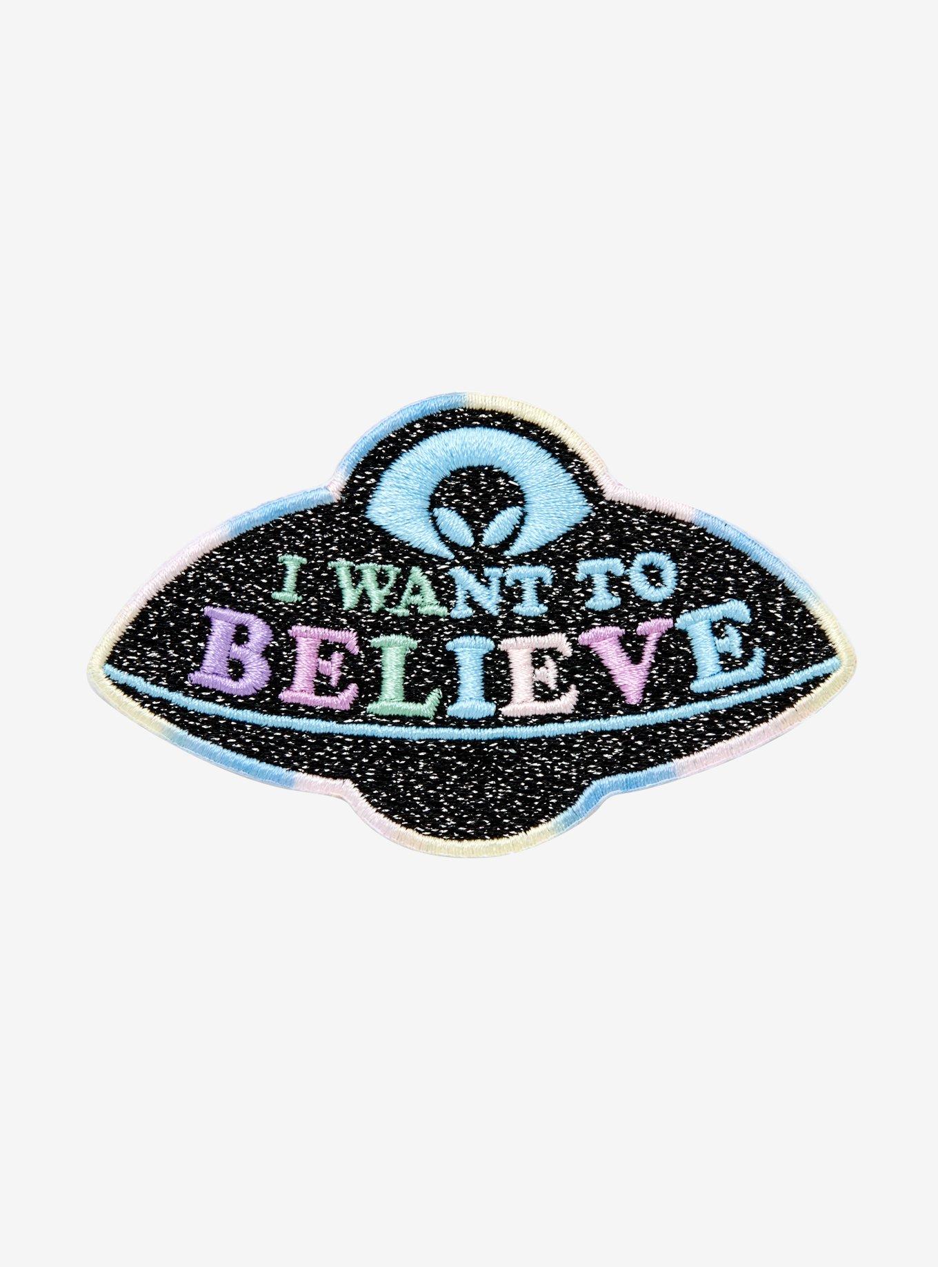 Alien UFO Believe Glitter Patch, , hi-res