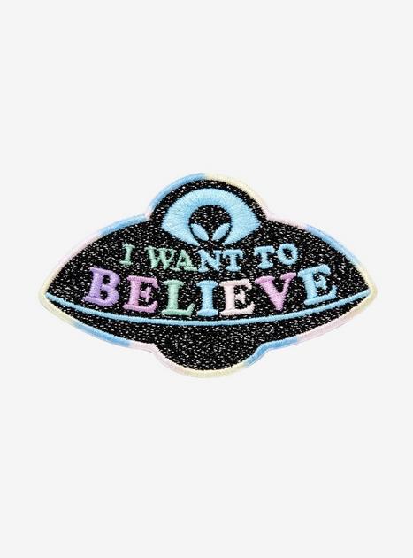 Alien UFO Believe Glitter Patch | Hot Topic