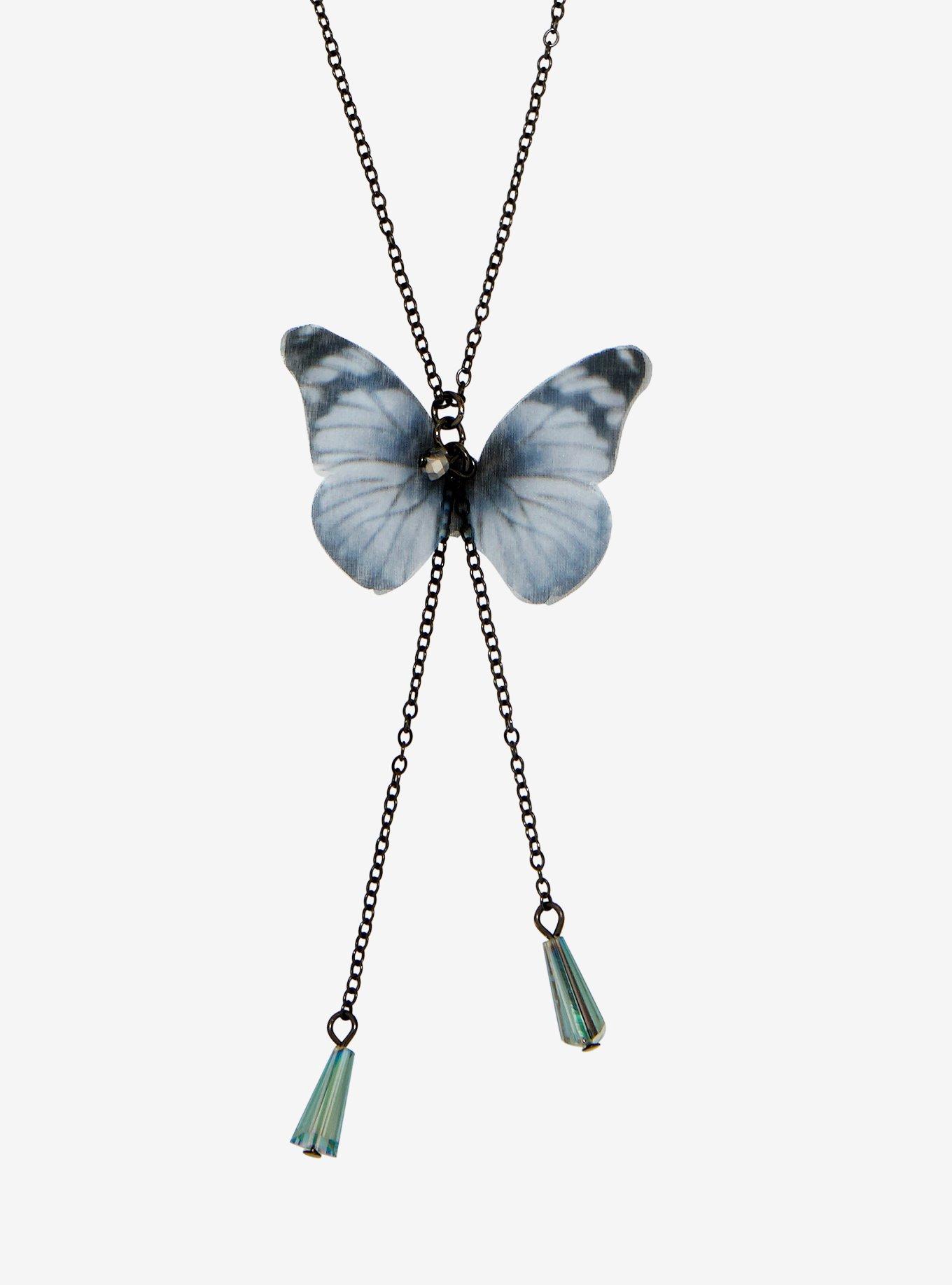 Butterfly Wings Drop Necklace, , hi-res