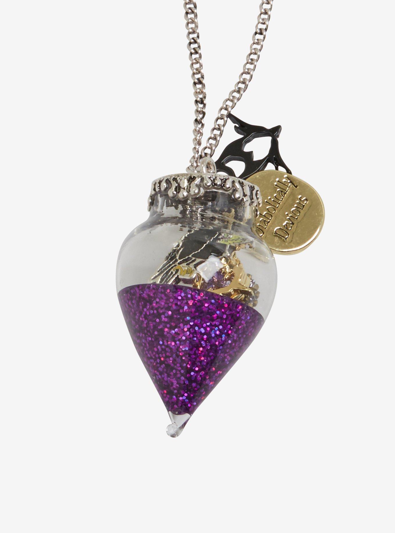 Disney Villains Maleficent Glass Orb Charm Necklace, , hi-res