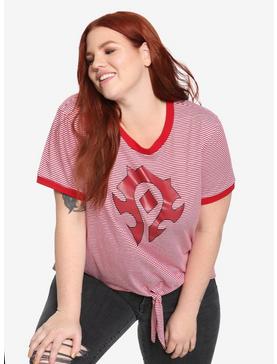 World Of Warcraft Horde Tie-Front Striped T-Shirt Plus Size, , hi-res