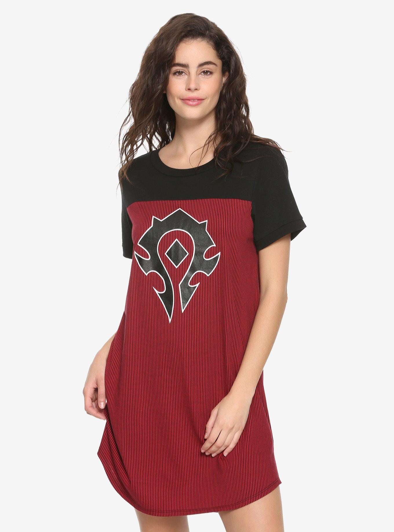 World Of Warcraft Horde Striped T-Shirt Dress, MULTI, hi-res