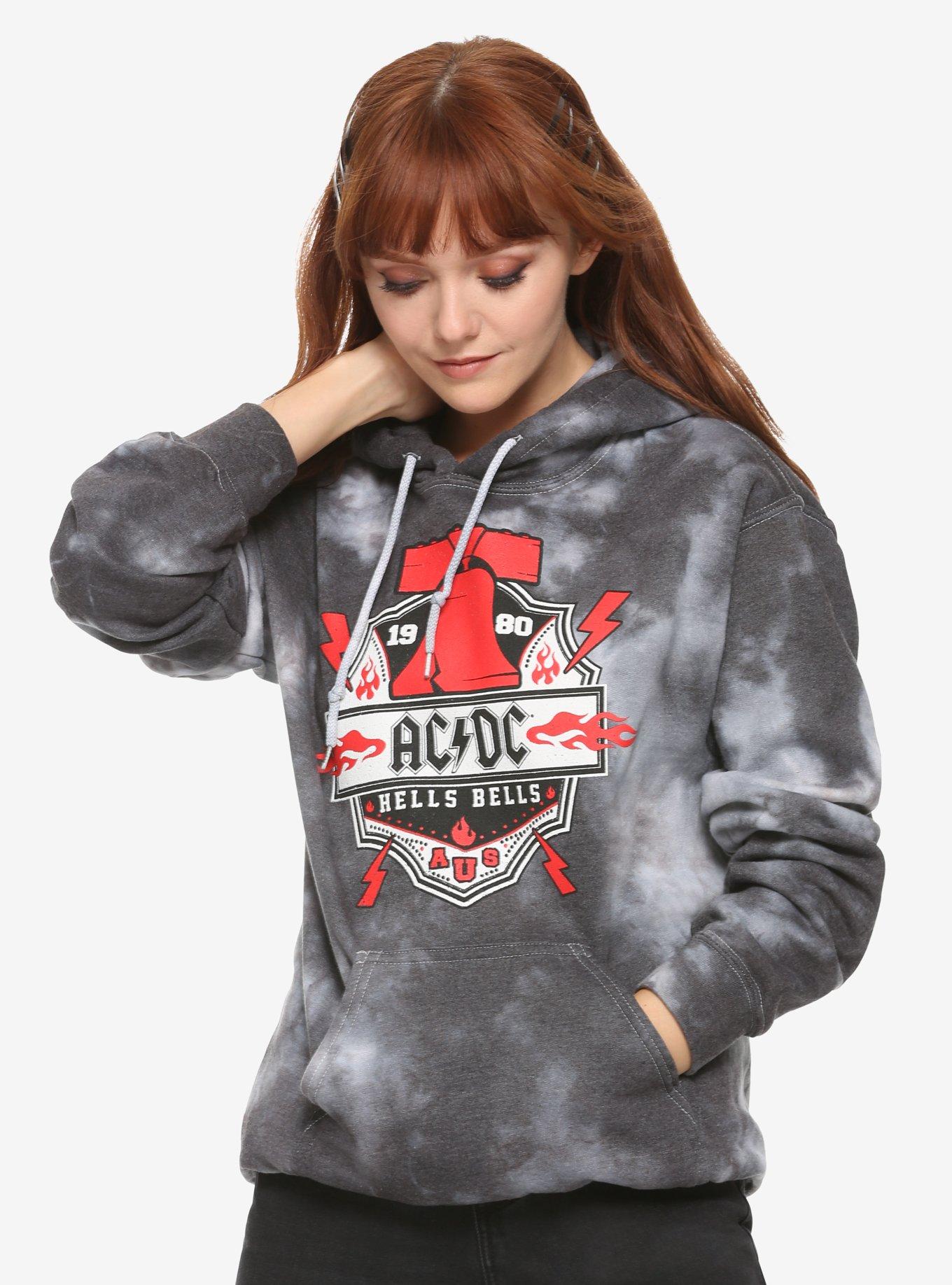 AC/DC Hells Bells Acid Wash Girls Hoodie | Hot Topic