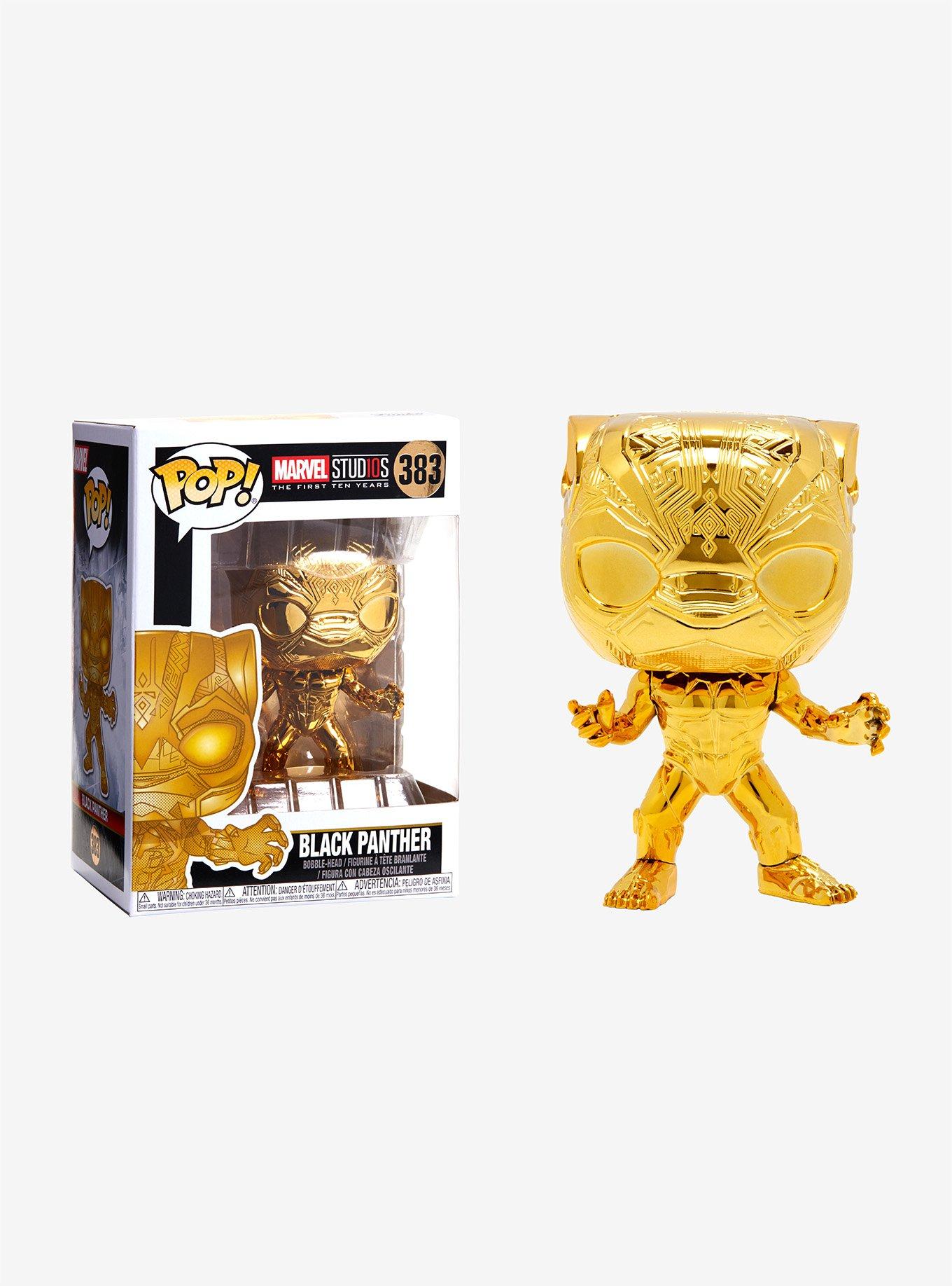 Funko Marvel Studios: The First Ten Years Pop! Gold Chrome Black Panther Bobble-Head, , hi-res