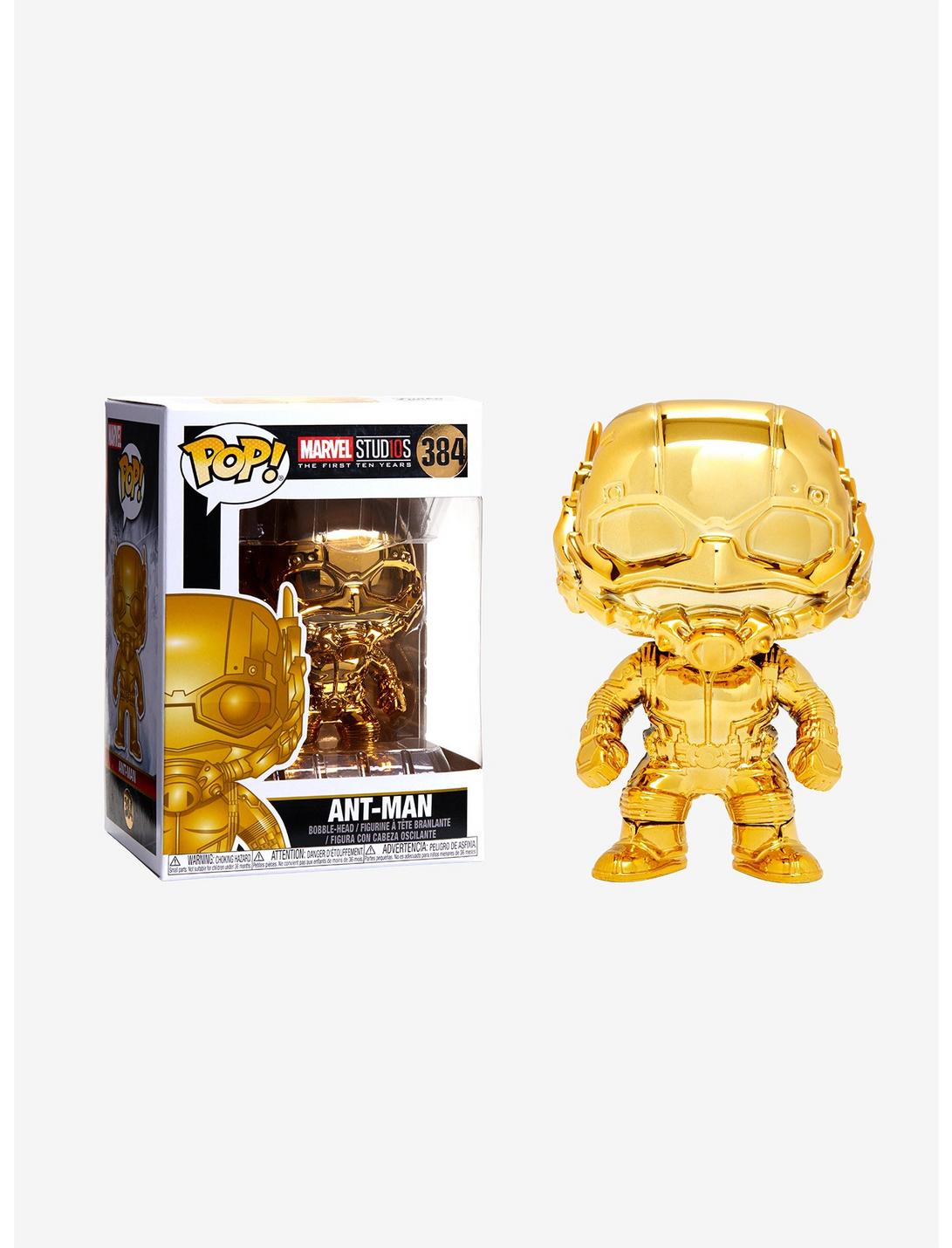 Funko Marvel Studios: The First Ten Years Pop! Gold Chrome Ant-Man Bobble-Head, , hi-res
