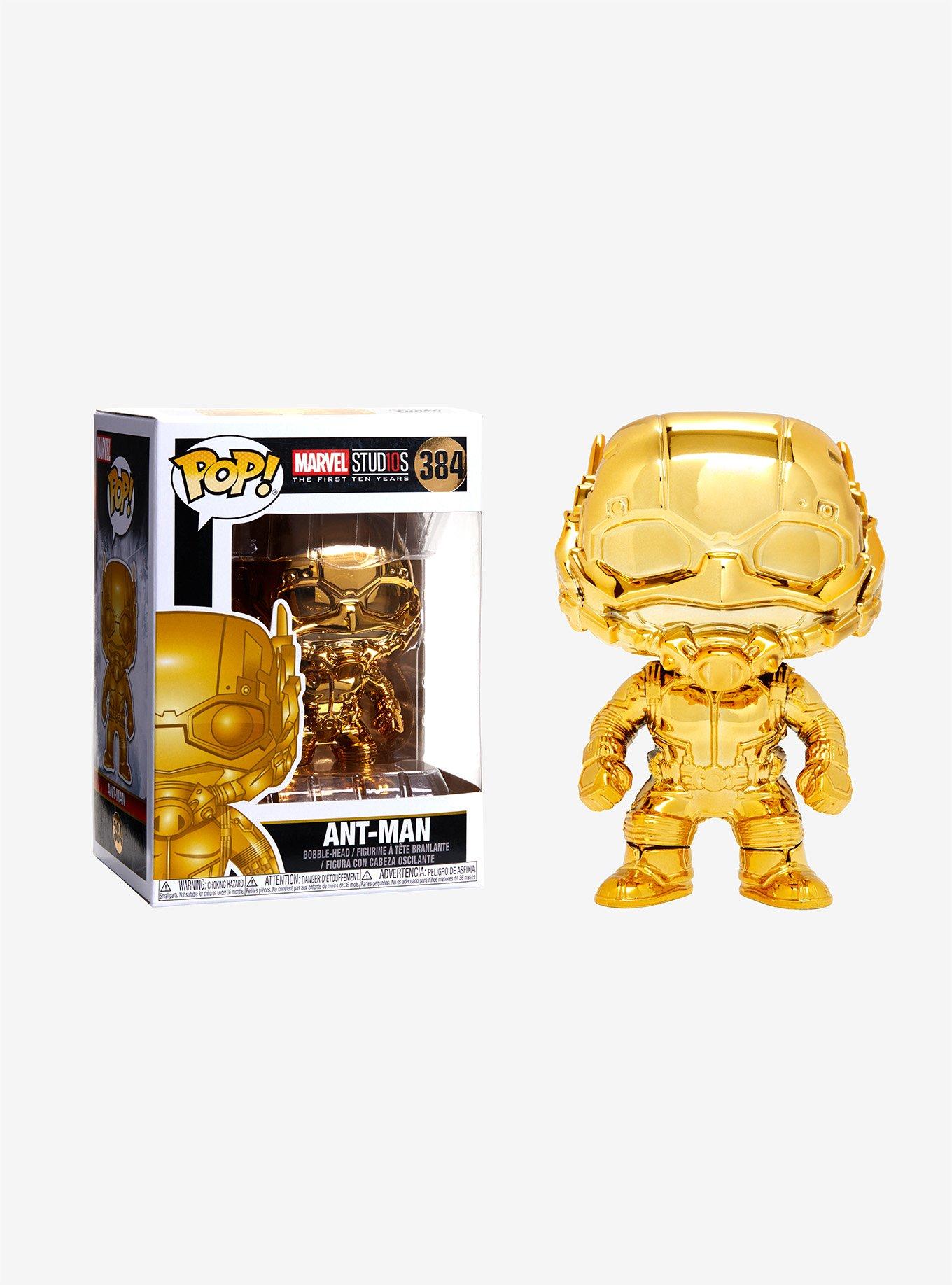 Funko Marvel Studios: The First Ten Years Pop! Gold Chrome Ant-Man Bobble-Head, , hi-res