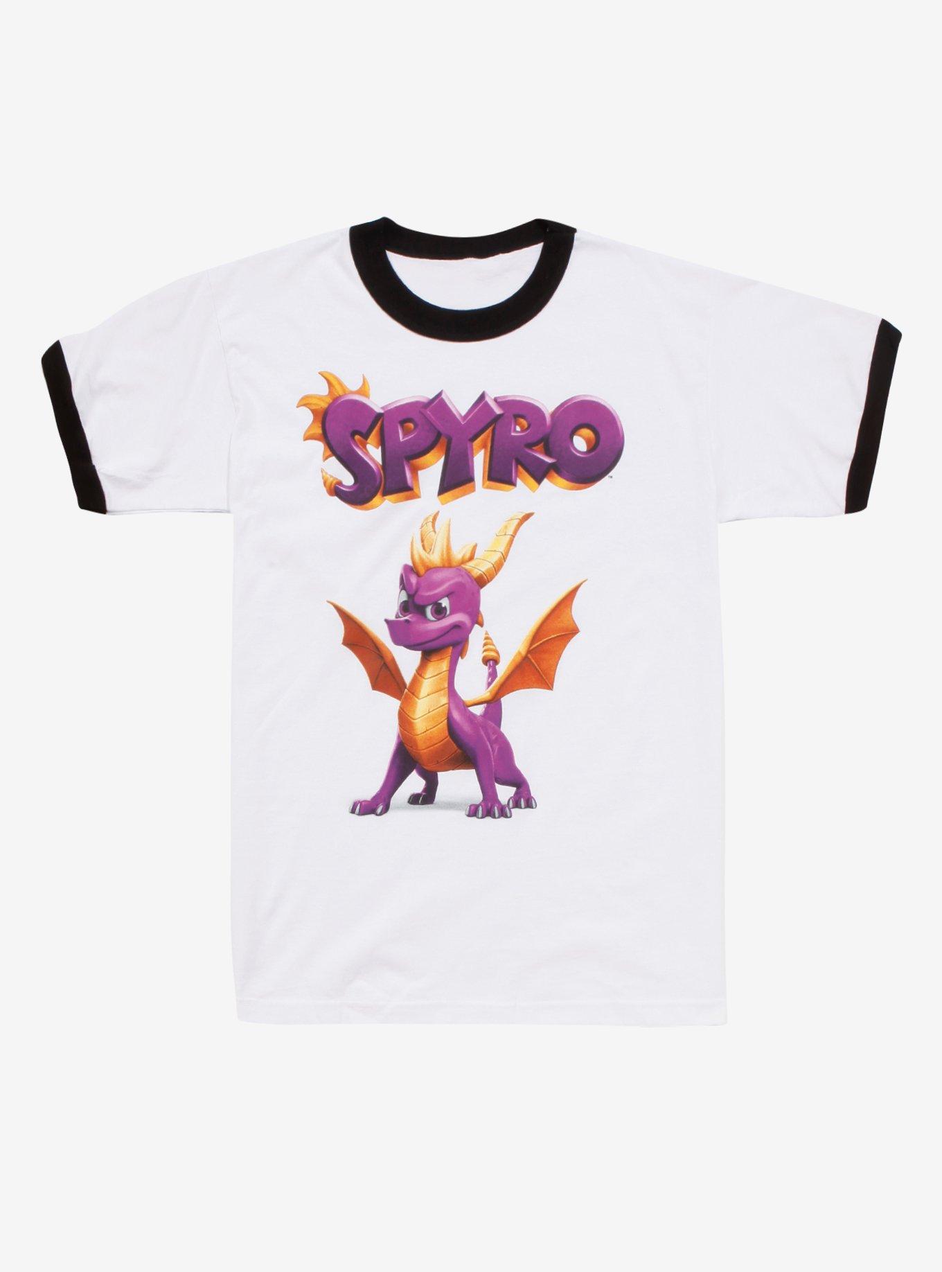 Spyro White & Black Ringer T-Shirt, WHITE, hi-res