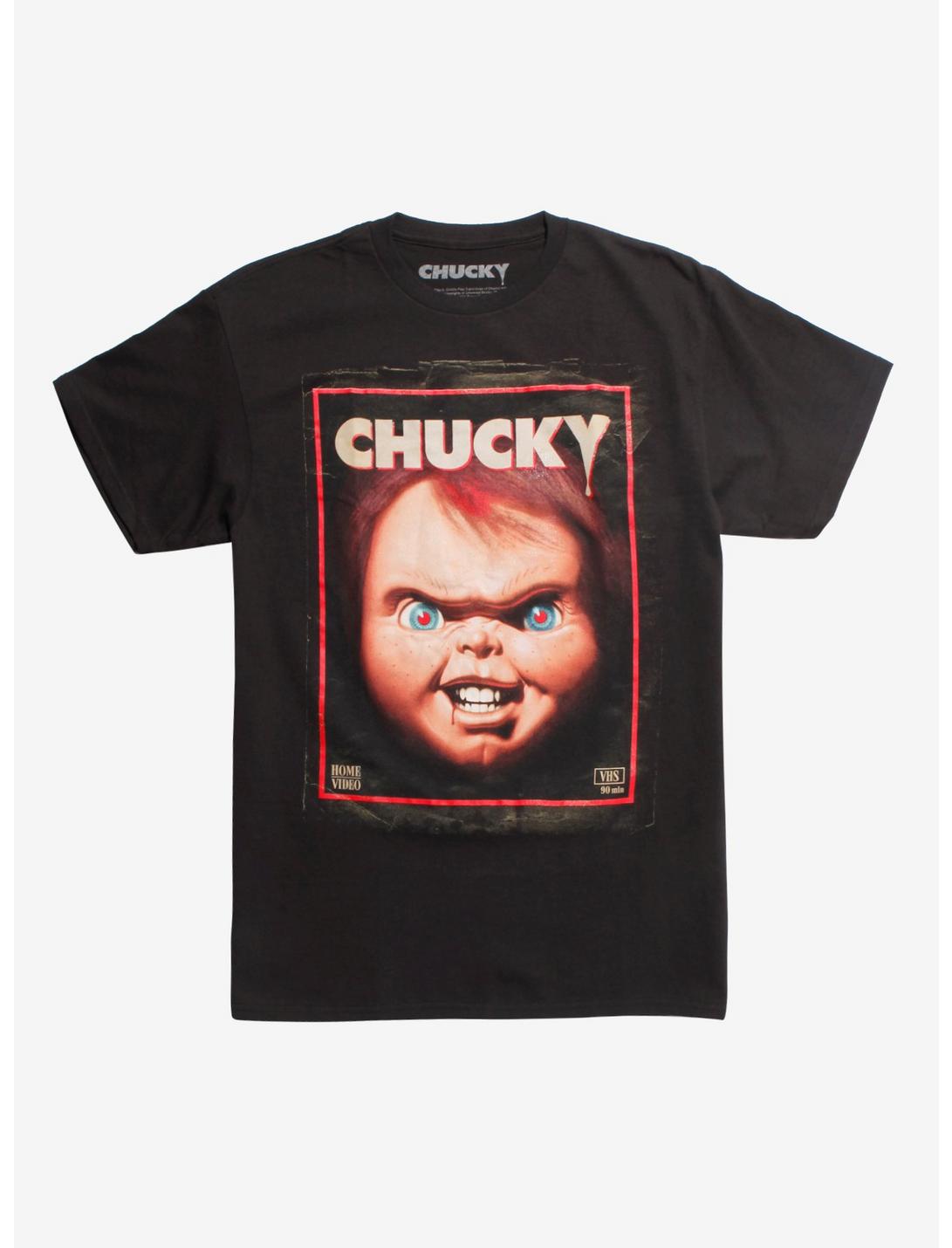 Child's Play Chucky VHS Cover T-Shirt, BLACK, hi-res