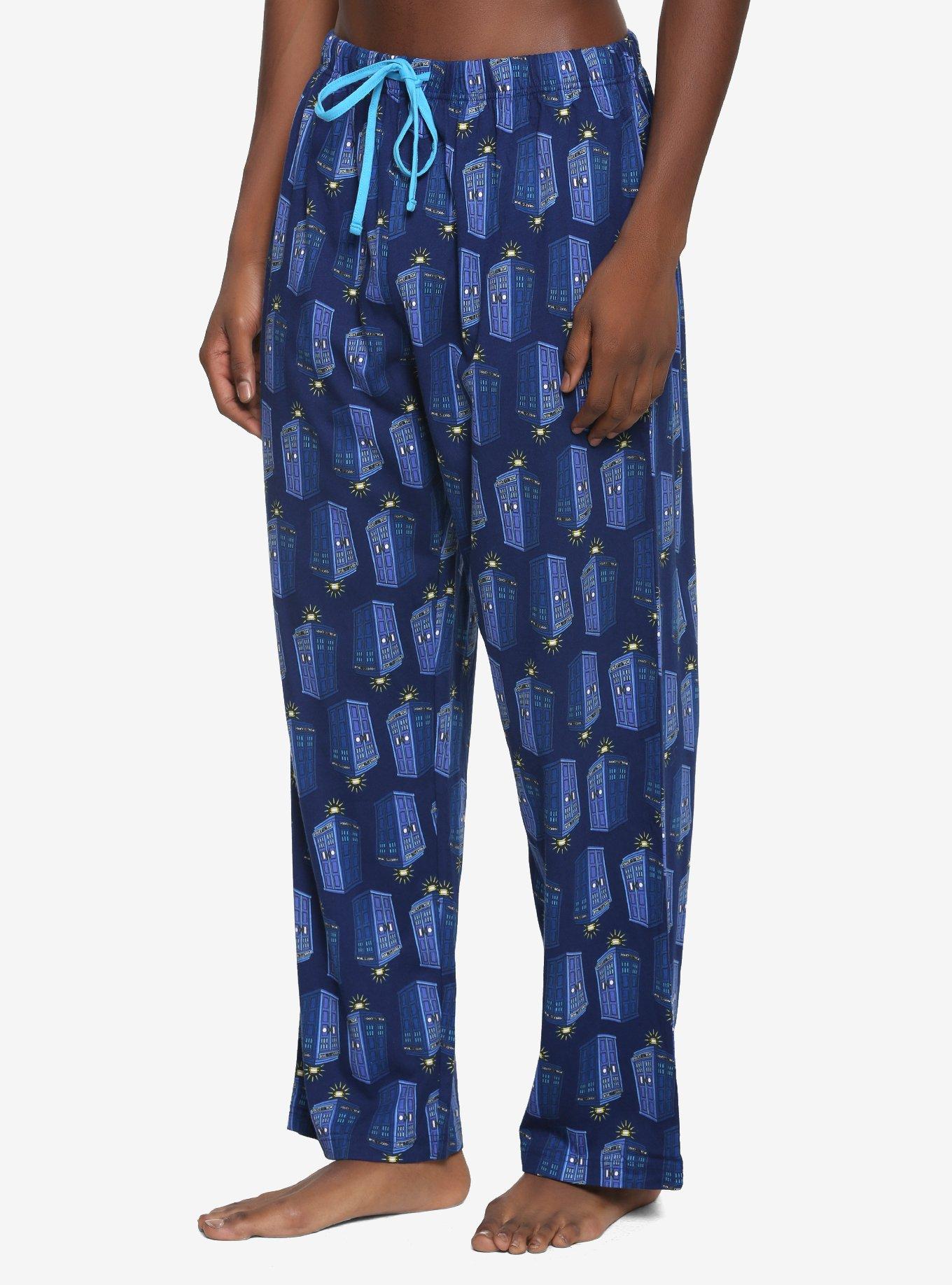 Pantalon De Pyjama Officiel Doctor Who Pour Homme - Coton, Taille élastique, Imprimé TARDIS