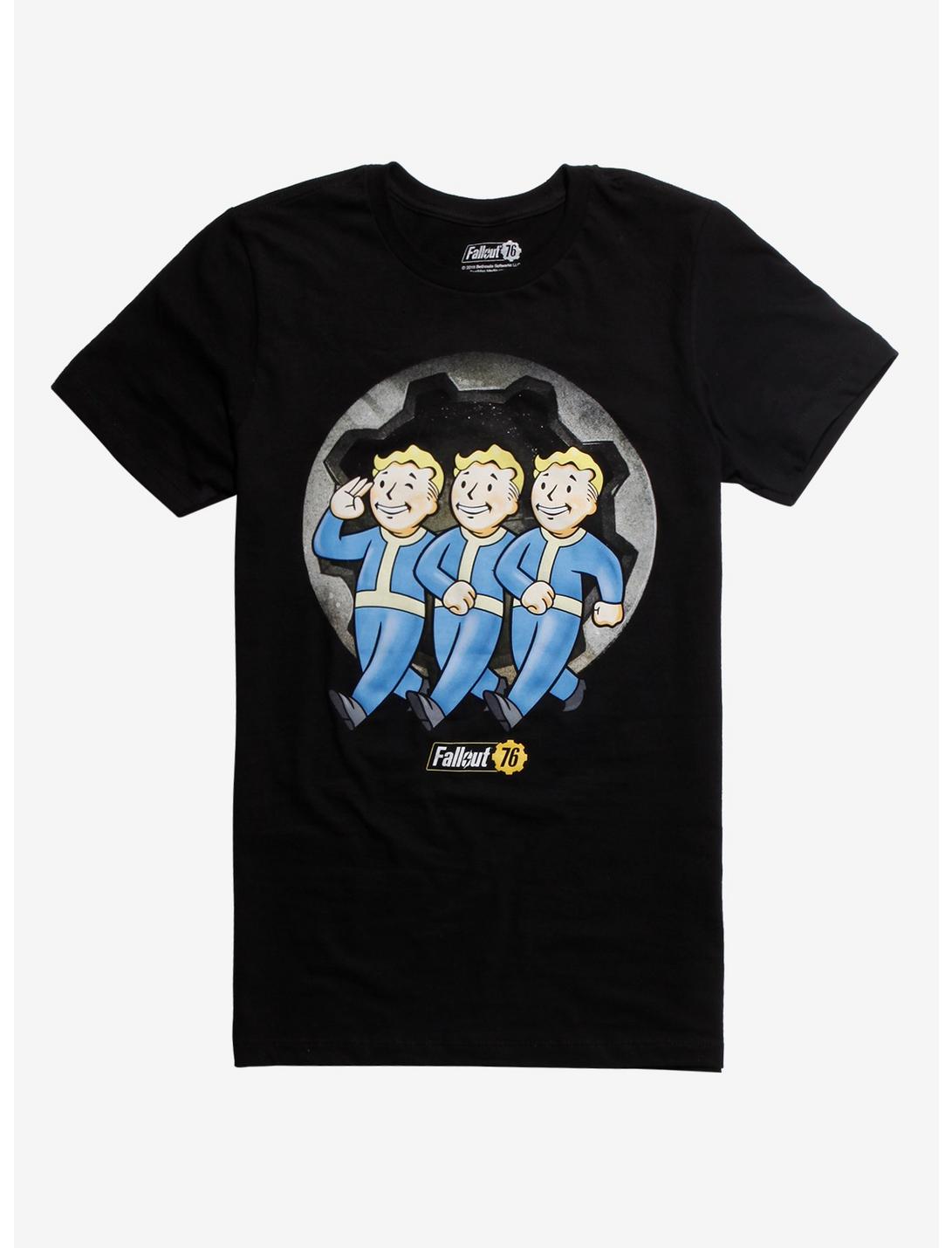 Fallout 76 Vault Boy Trio T-Shirt, BLACK, hi-res