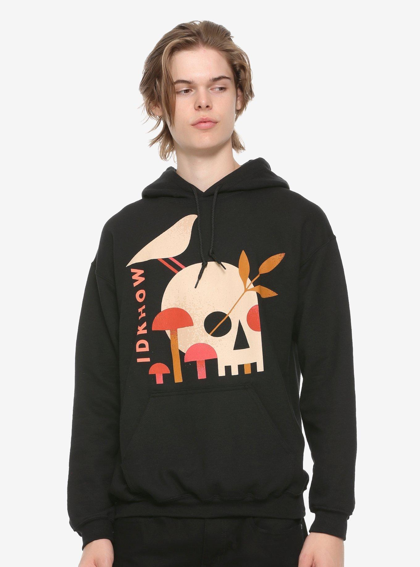 I Don't Know How But They Found Me Skull Mushroom Hoodie, BLACK, hi-res