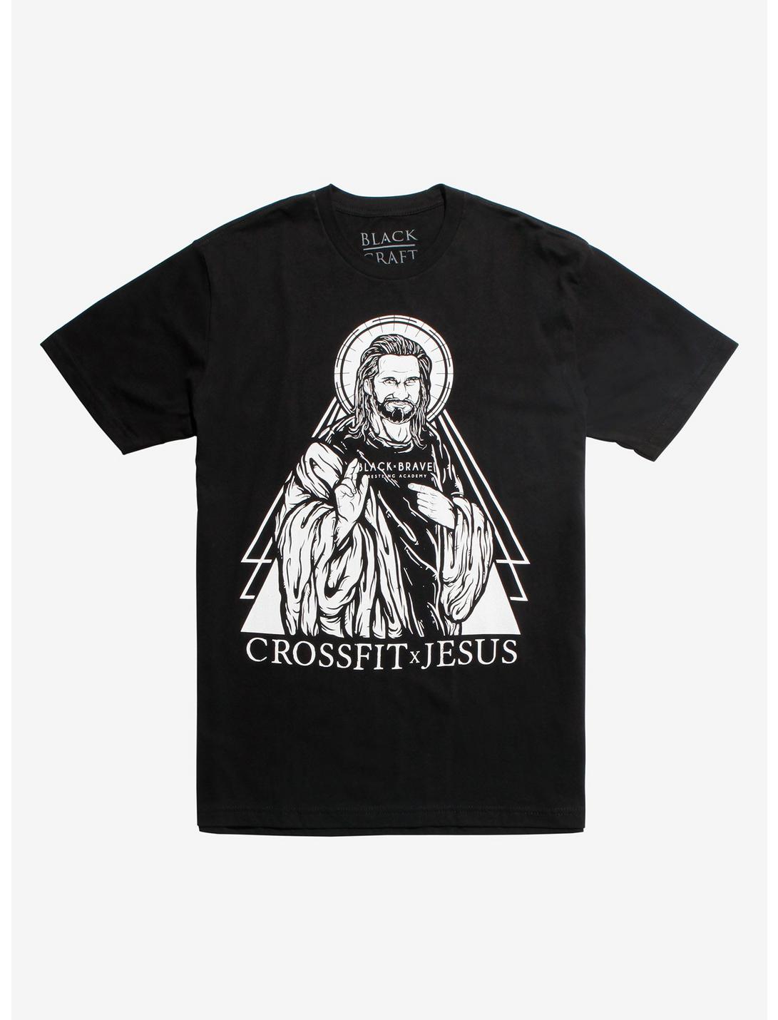 BlackCraft x Black & Brave Cross-Fit Jesus T-Shirt, BLACK, hi-res