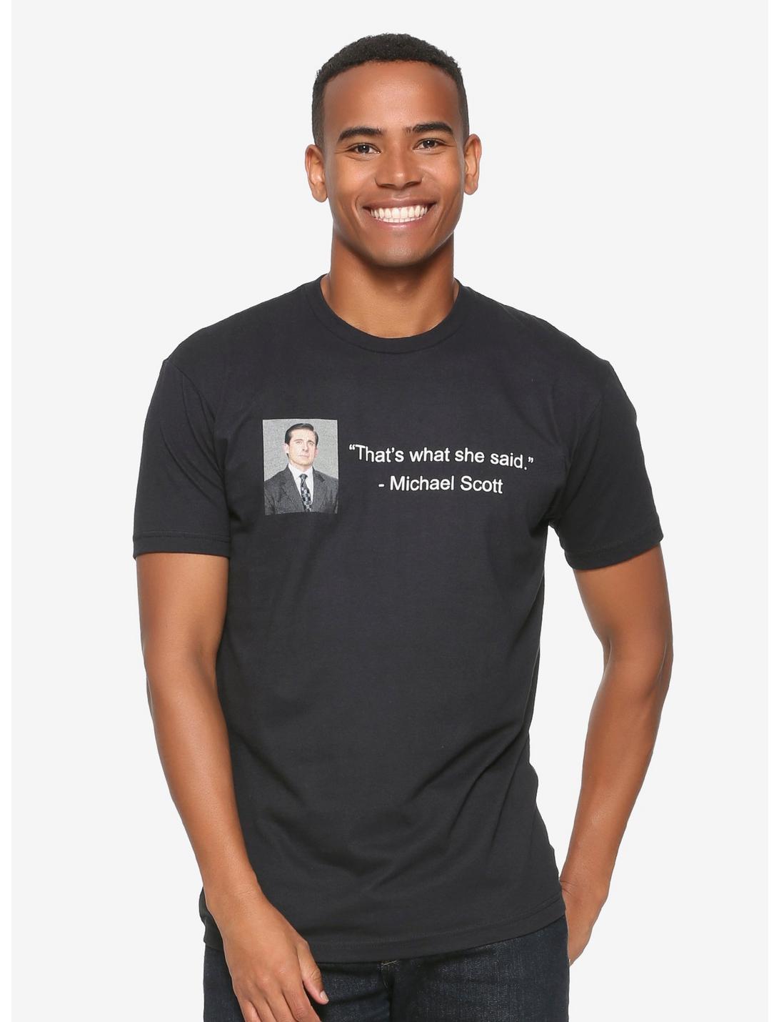 The Office Michael Scott Quote T-Shirt - BoxLunch Exclusive, BLACK, hi-res