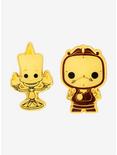 Funko Pop! Disney Beauty And The Beast Lumiere & Cogsworth Enamel Pin Set - BoxLunch Exclusive, , hi-res