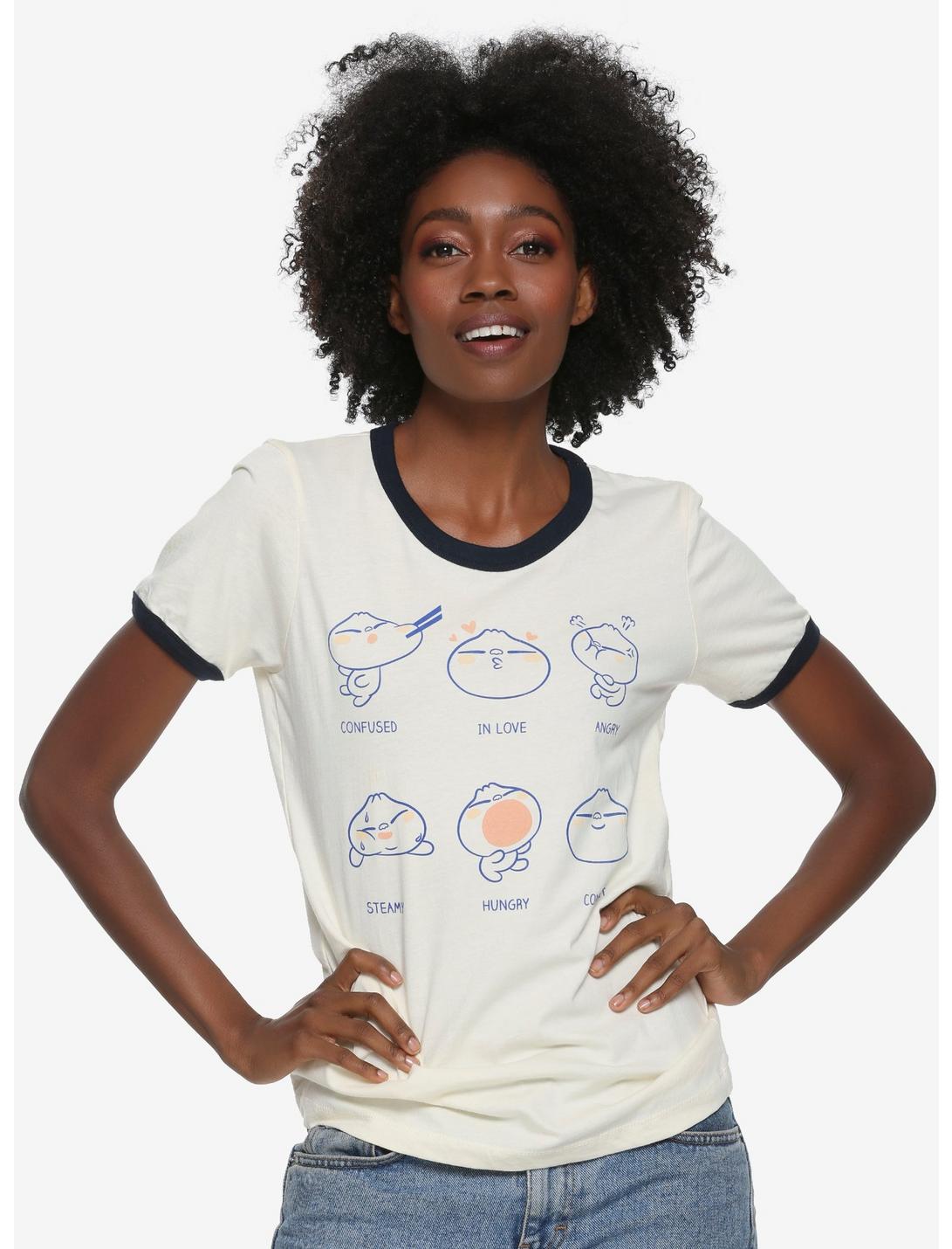 Disney Pixar Bao Moods Womens Ringer T-Shirt - BoxLunch Exclusive, NATURAL, hi-res
