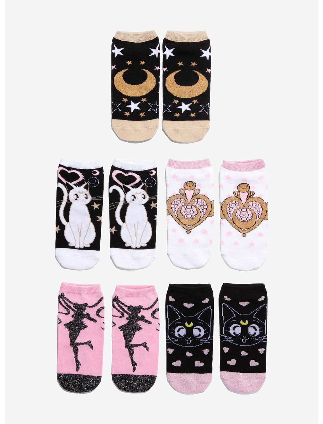 Sailor Moon Pink & Gold No-Show Socks, , hi-res