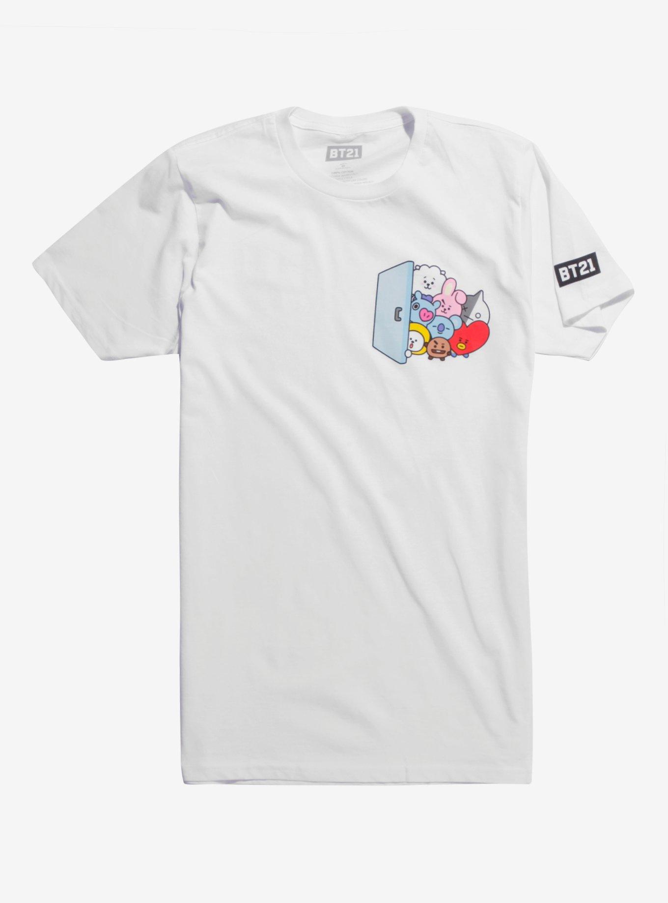 BT21 Group Door T-Shirt, WHITE, hi-res