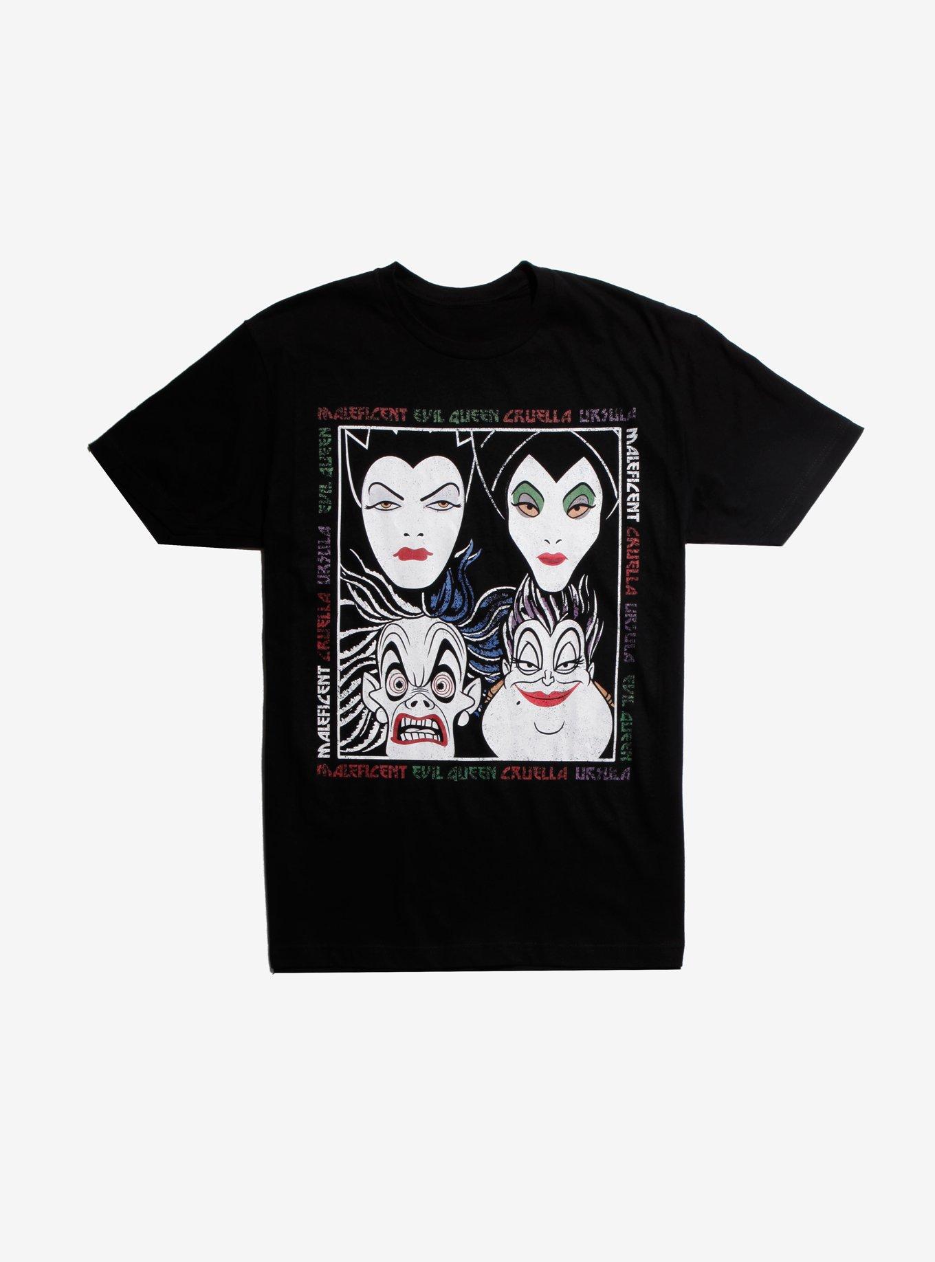 Disney Villains Distressed Female Villains T-Shirt, BLACK, hi-res