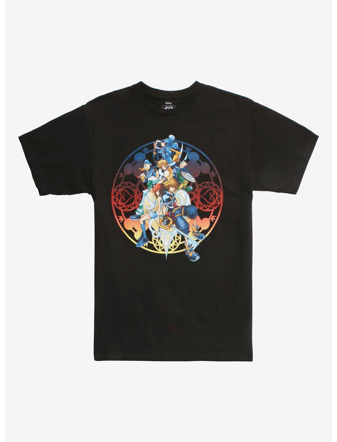 Disney Kingdom Hearts Group Circle T-Shirt, BLACK, hi-res