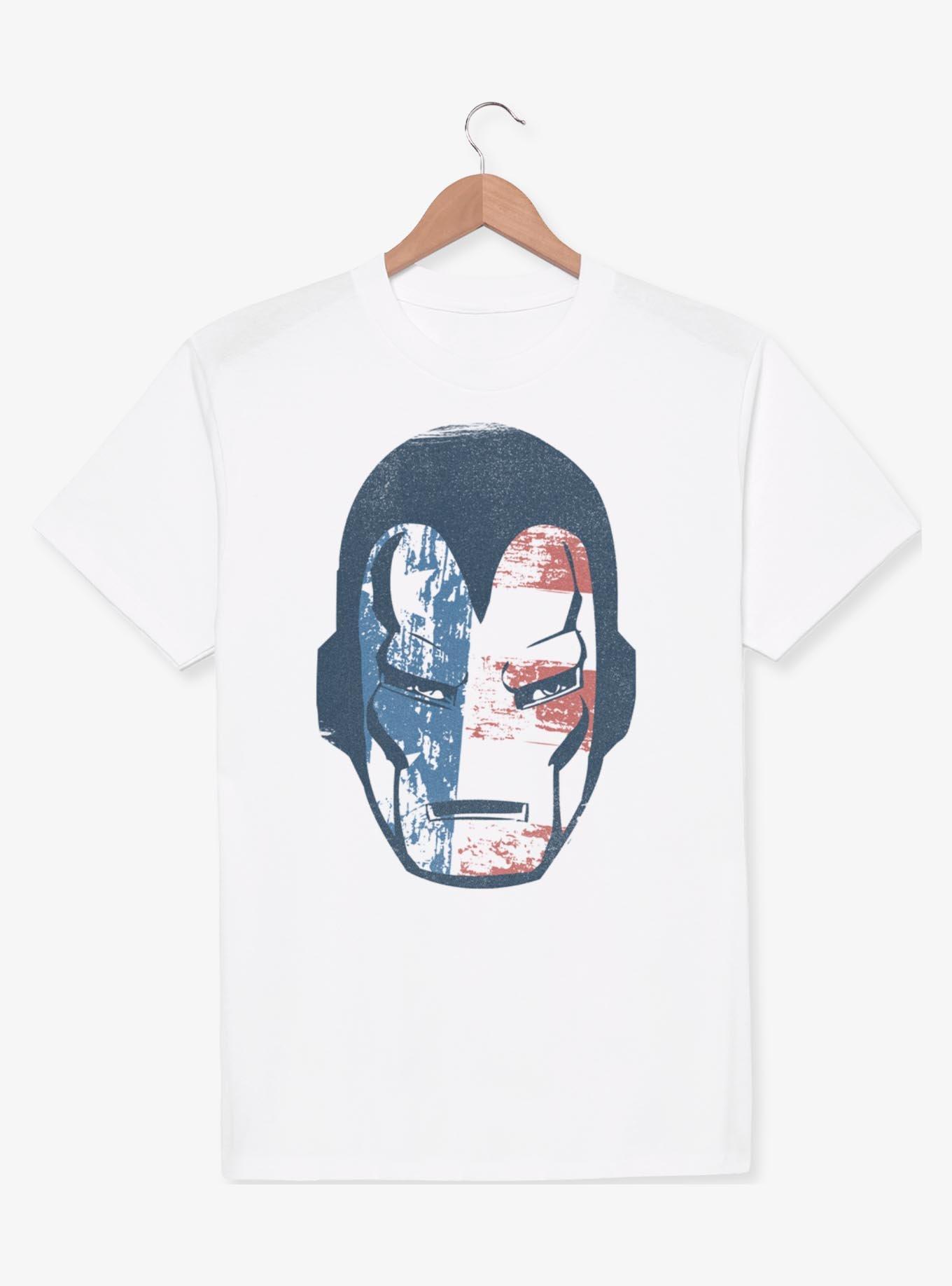Marvel 4th of July Iron Man American Flag Mask T-Shirt