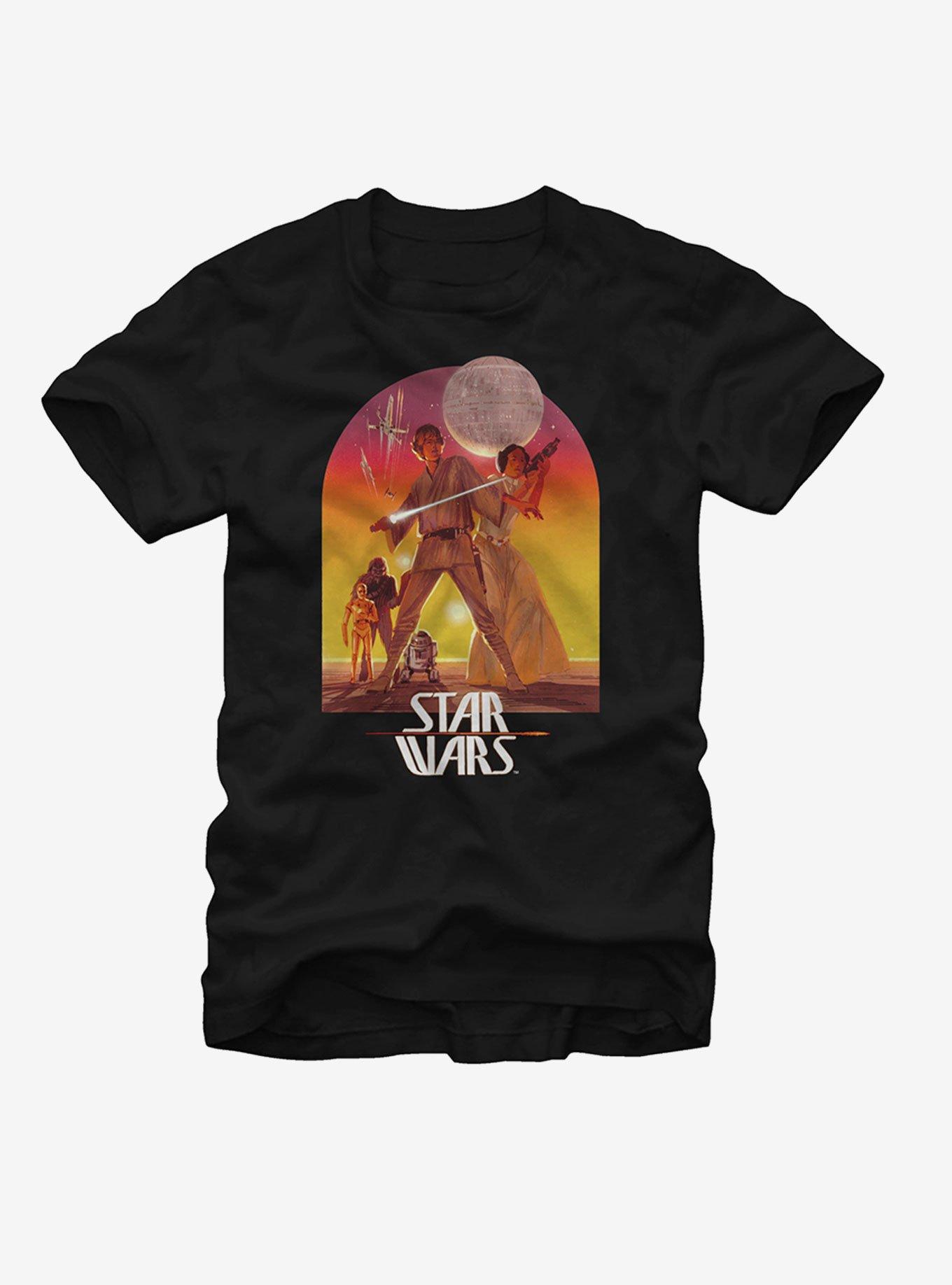 Star Wars Ralph McQuarrie Luke and Leia T-Shirt, BLACK, hi-res