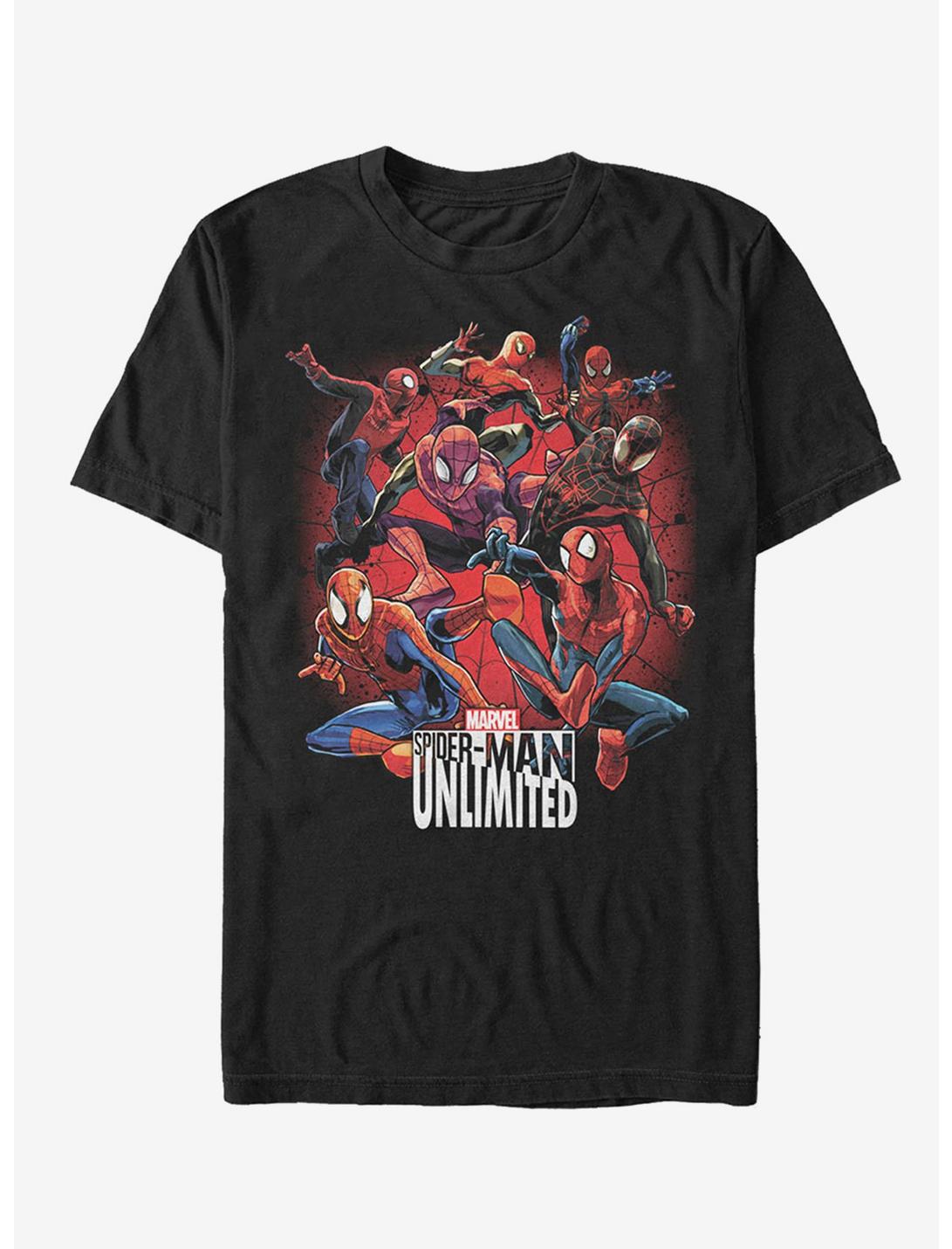 Plus Size Marvel Spider-Man Unlimited Versions T-Shirt, BLACK, hi-res