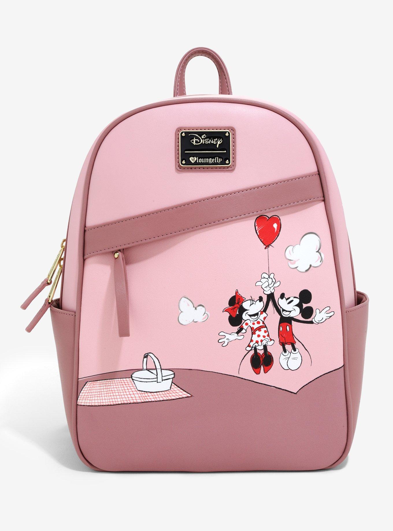 Loungefly x Disney Mickey & Minnie Mouse Floral Mini Backpack Handbag –  Open and Clothing