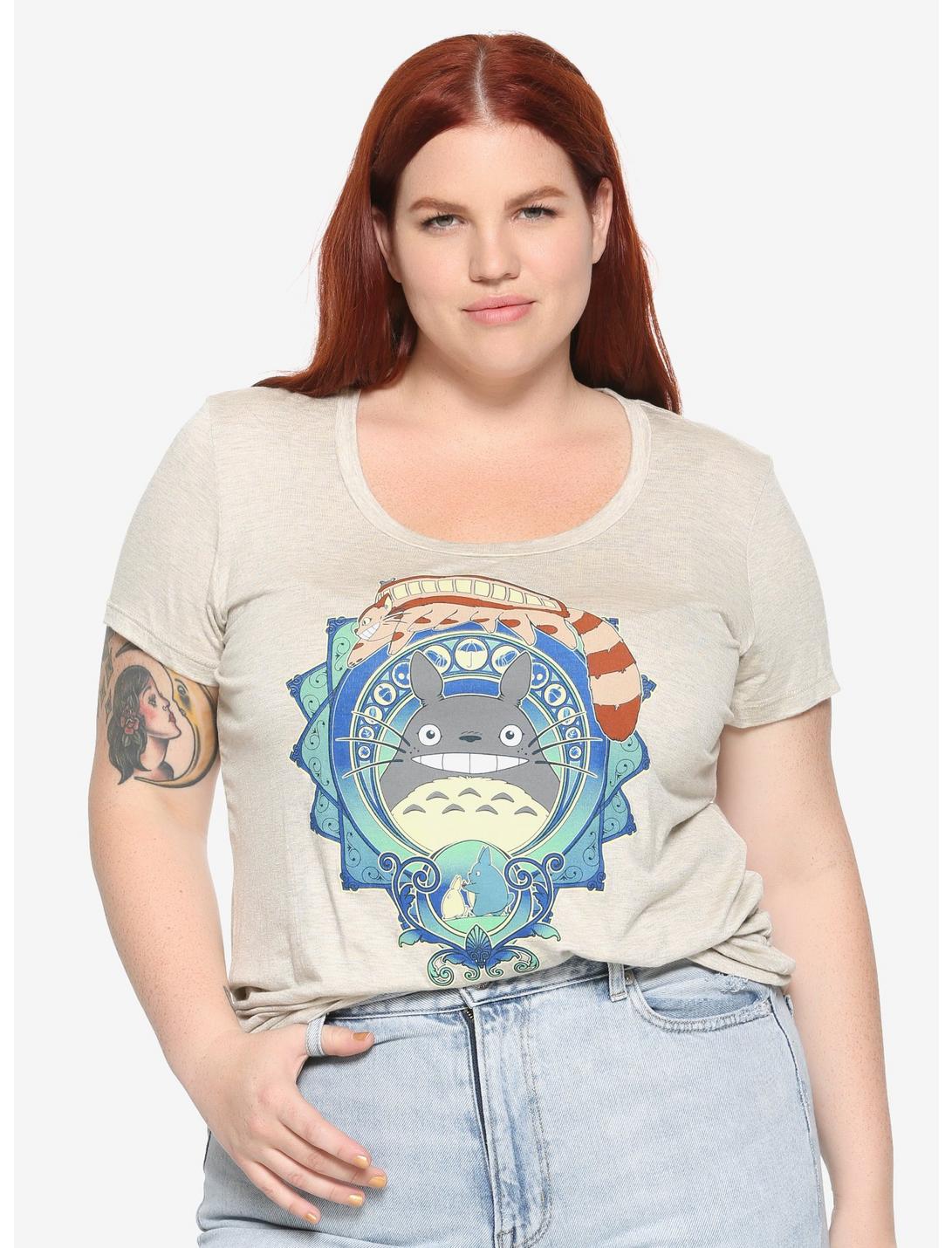 Her Universe Studio Ghibli My Neighbor Totoro Forest Guardians Girls T-Shirt Plus Size Hot Topic Exclusive, OATMEAL HEATHER, hi-res