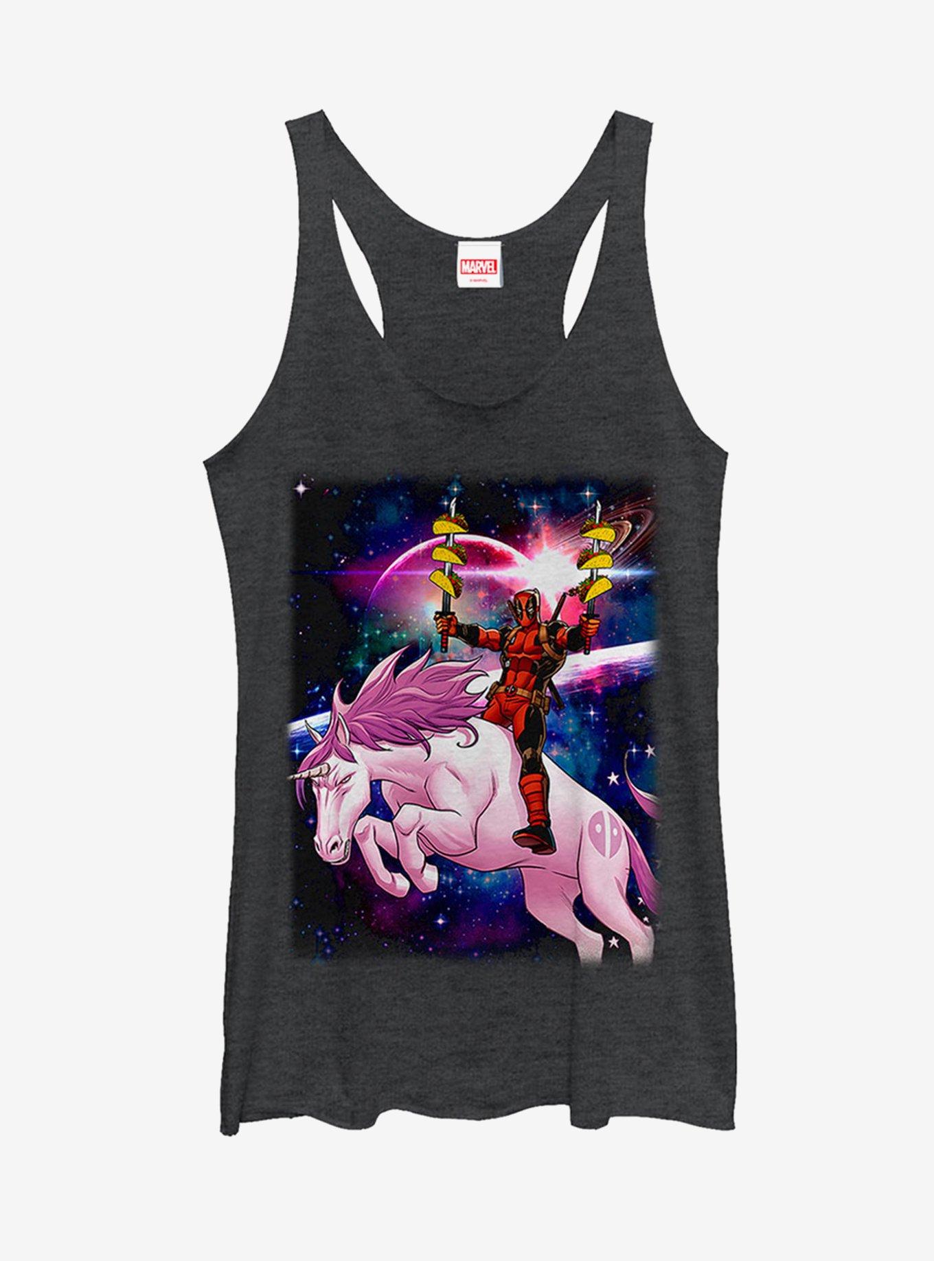 Marvel Taco Deadpool on Space Unicorn Womens Tank Top, , hi-res