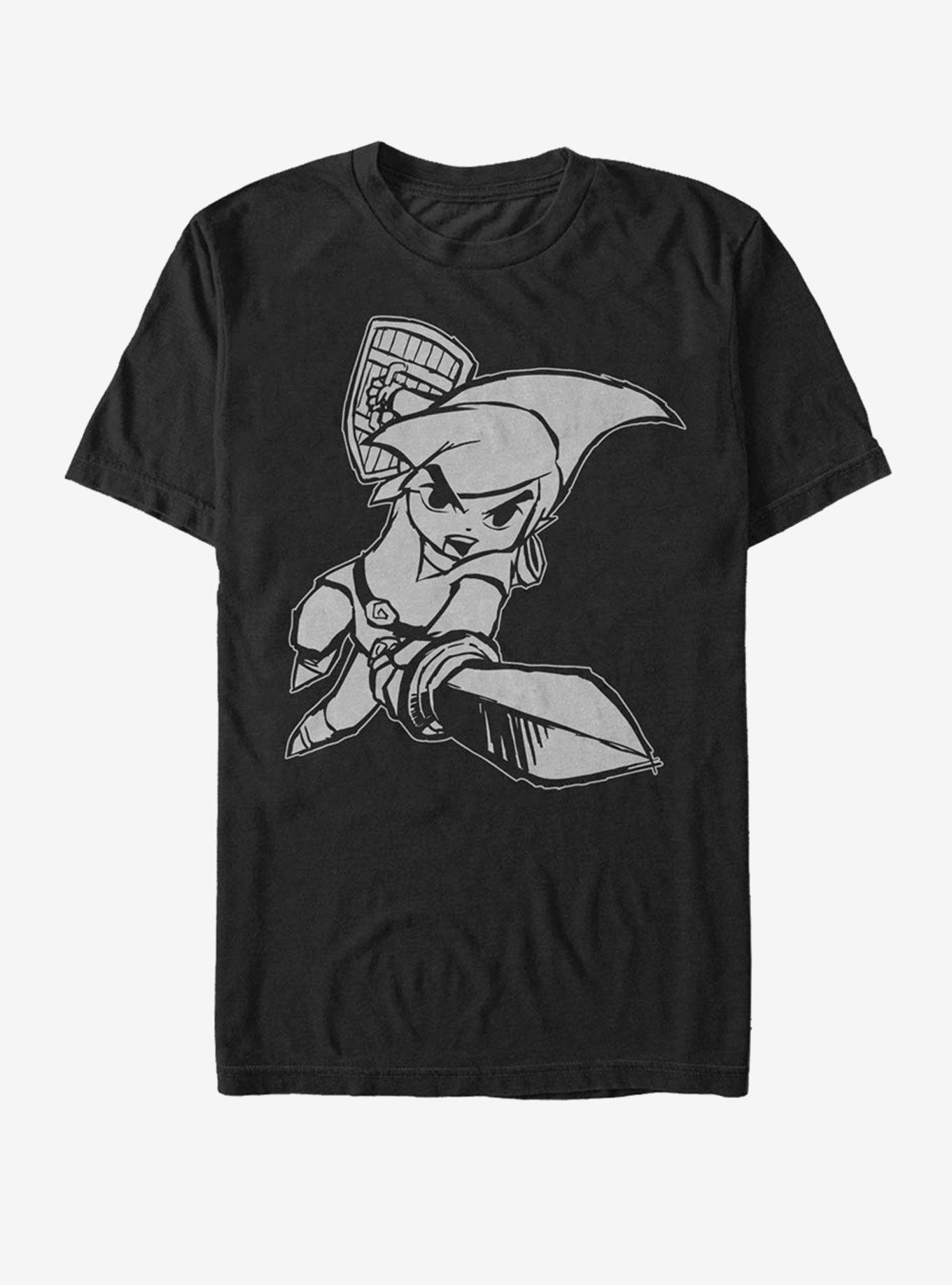 Nintendo Legend of Zelda Link Attack T-Shirt, BLACK, hi-res