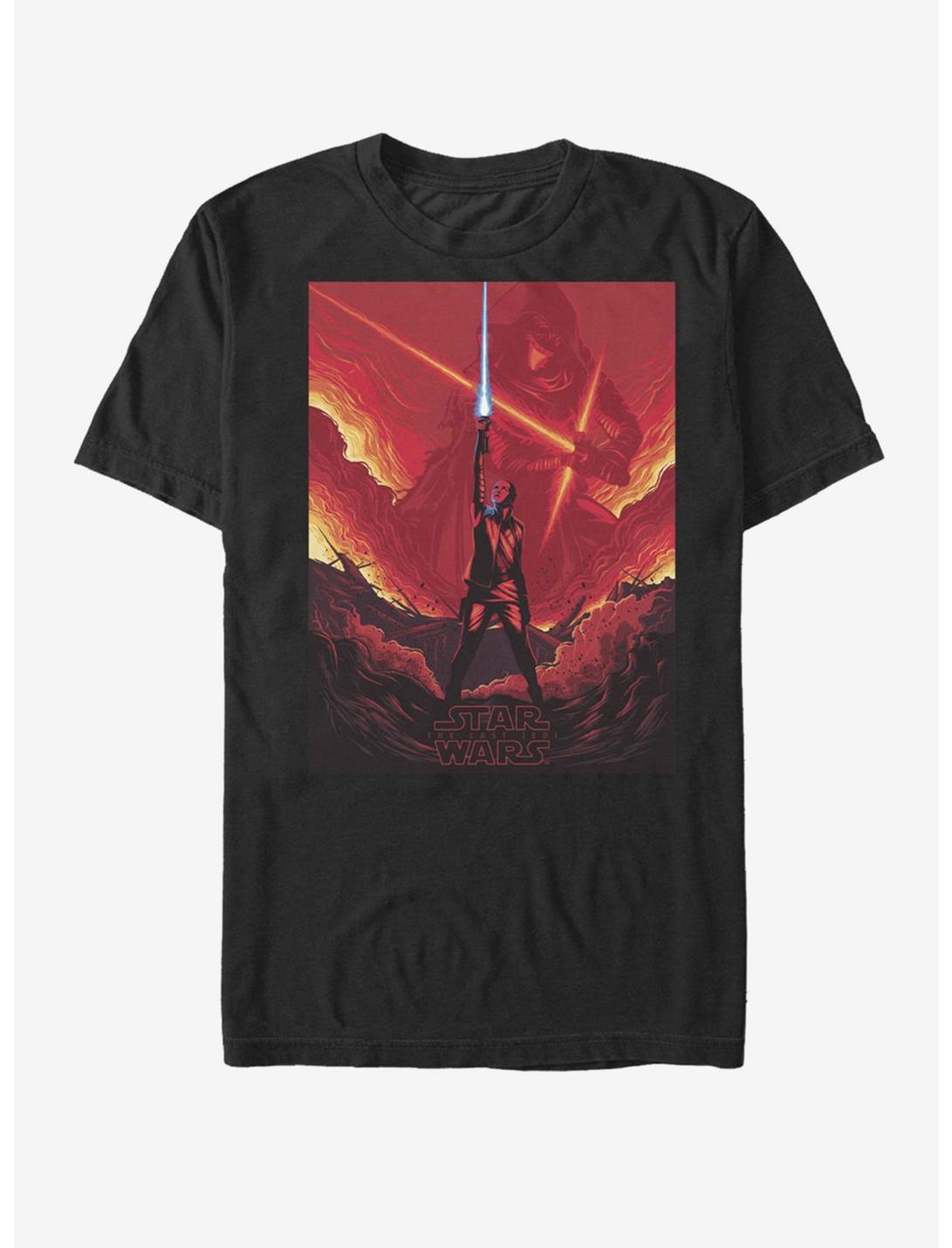 Star Wars Rey Lightsaber Flames T-Shirt, BLACK, hi-res