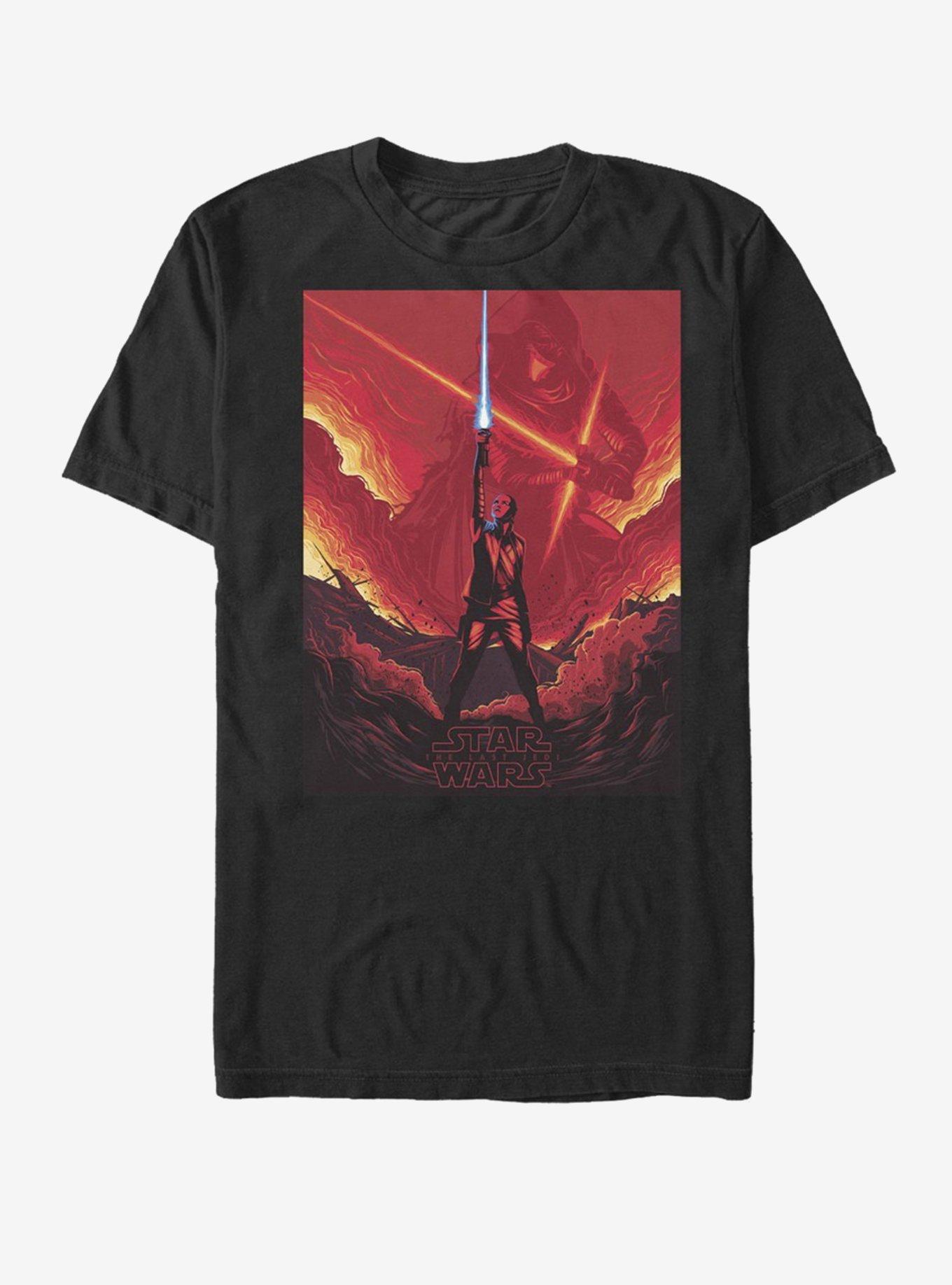 Star Wars Rey Lightsaber Flames T-Shirt, , hi-res