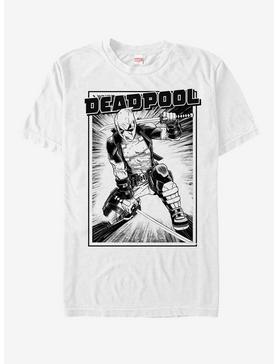 Marvel Deadpool Katana Grayscale Sword Pose T-Shirt, , hi-res