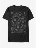 Twin Peaks Owl Cave Map T-Shirt, BLACK, hi-res