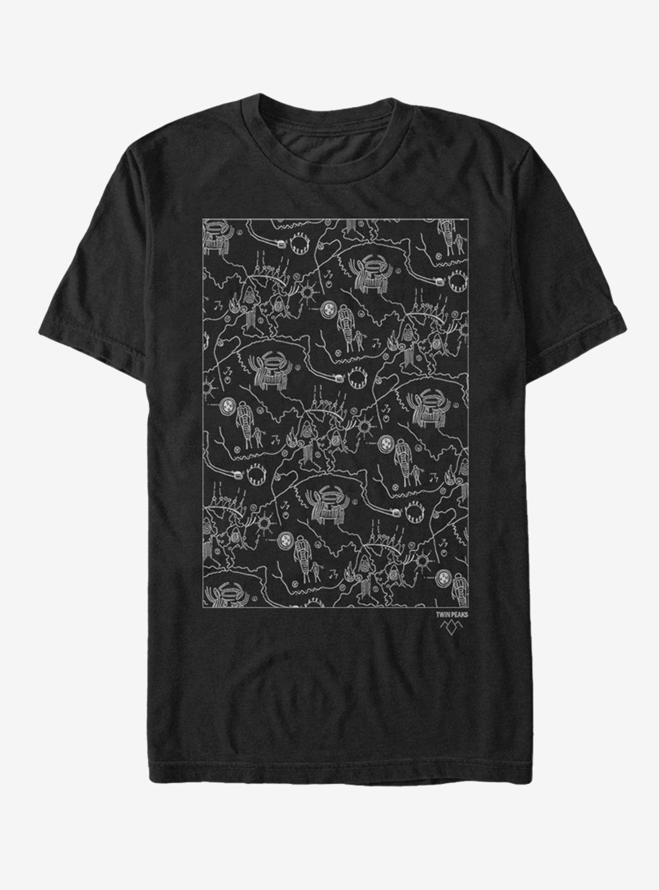 Twin Peaks Owl Cave Map T-Shirt, , hi-res