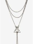 Harry Potter Deathly Hallows Layered Hematite Chain Necklace - BoxLunch Exclusive, , hi-res